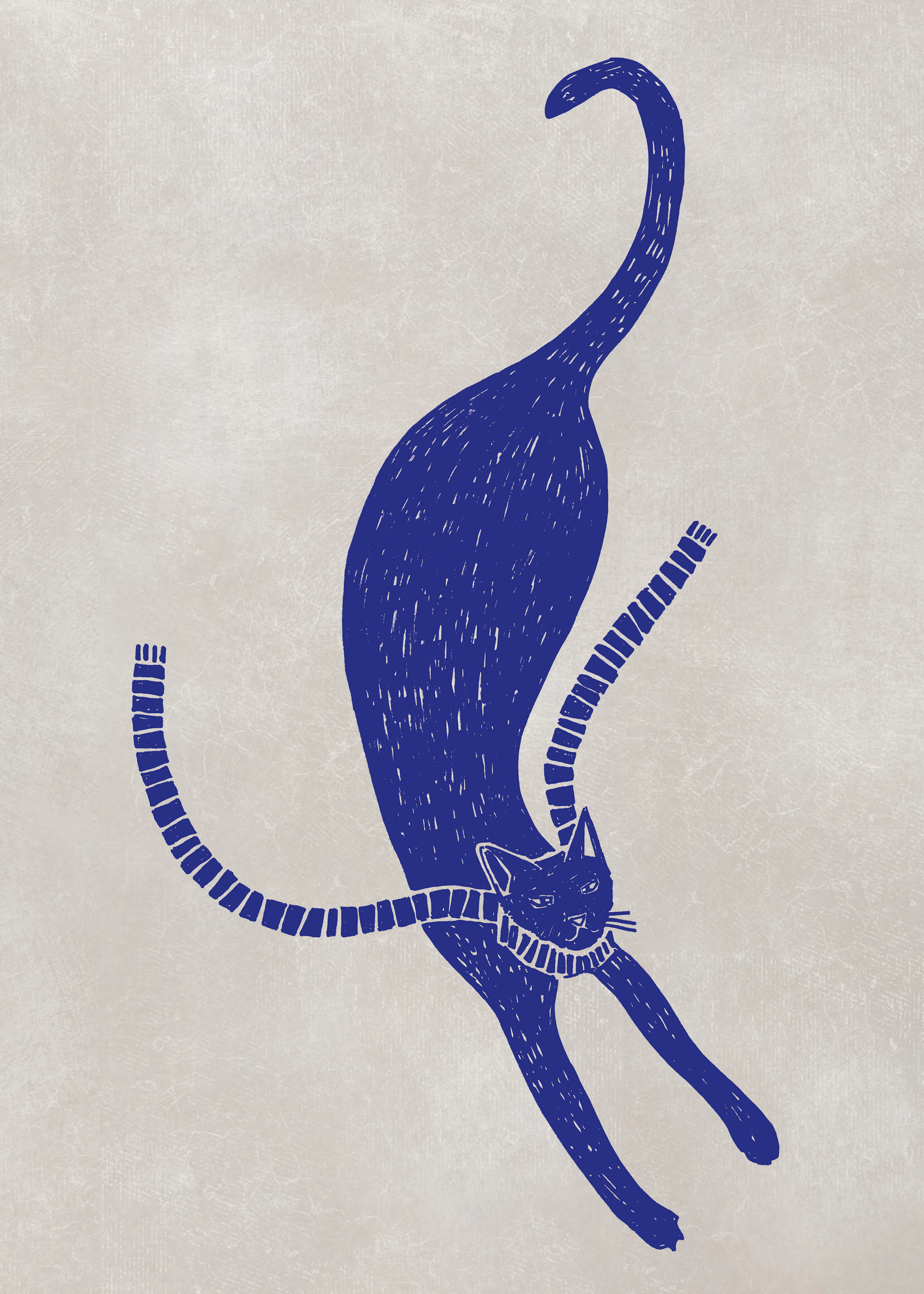 Blue Playful Cat Poster 0
