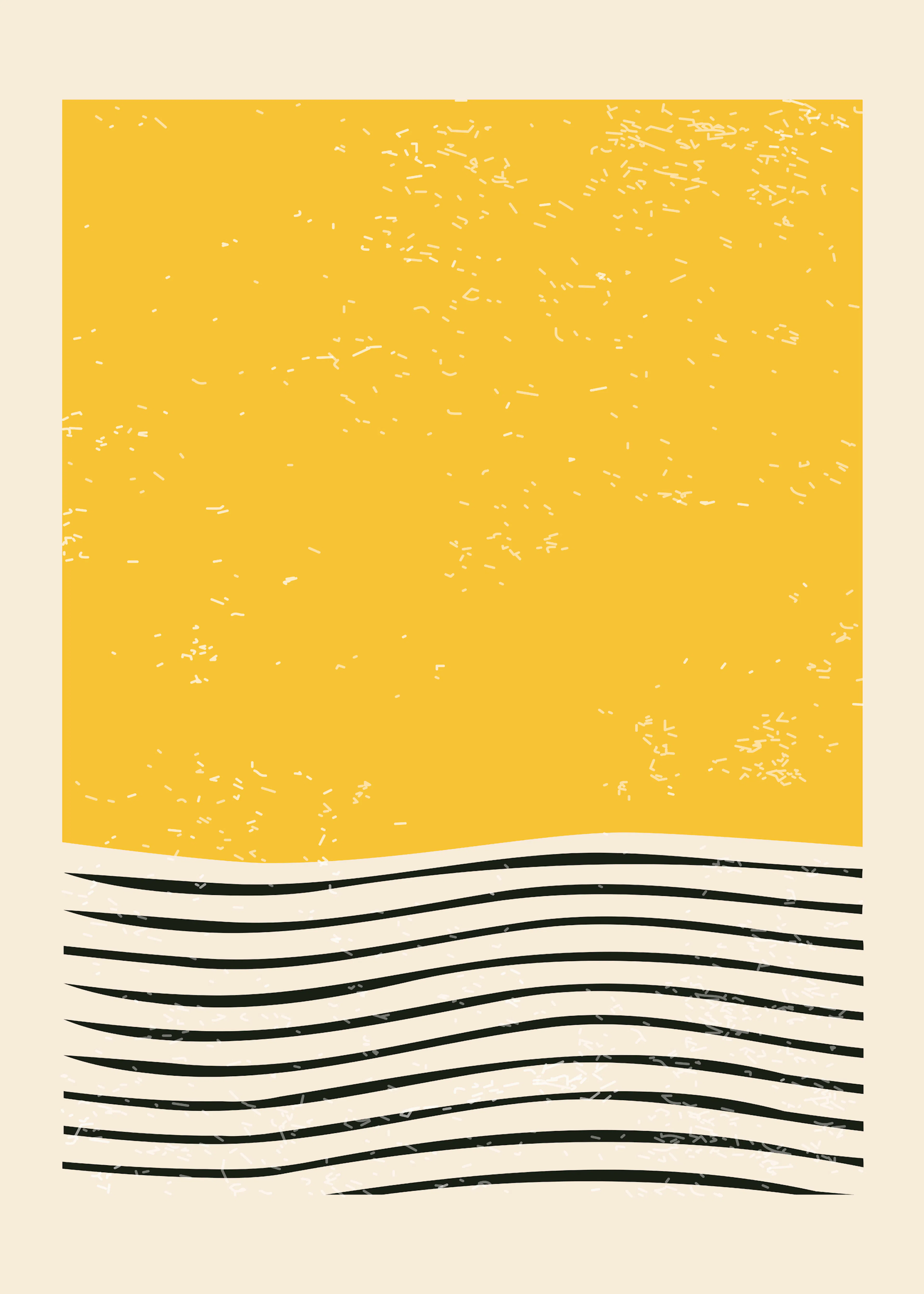 Ondas Amarillas Doradas Póster 0