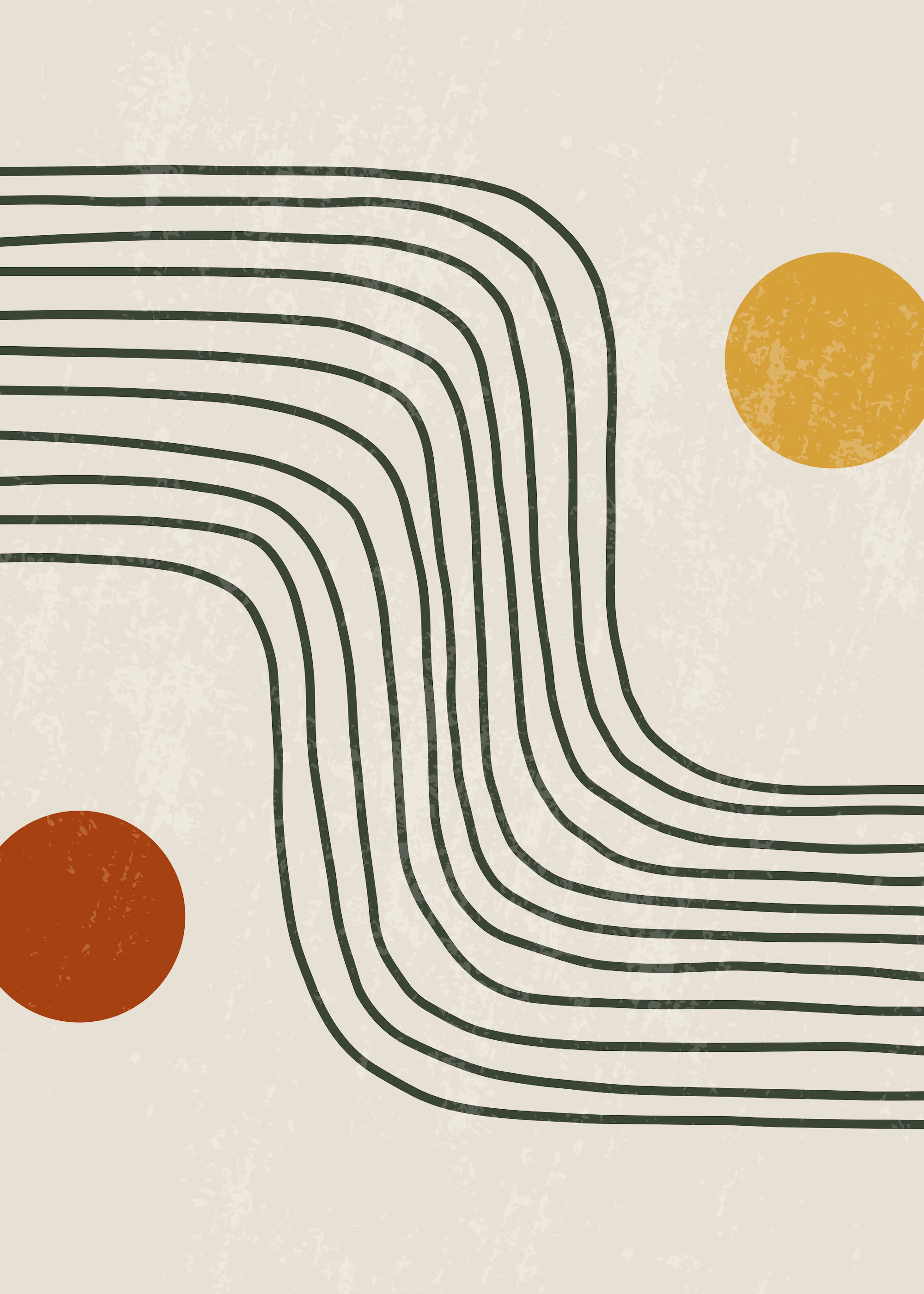 Ondas Retro Oliva Póster 0