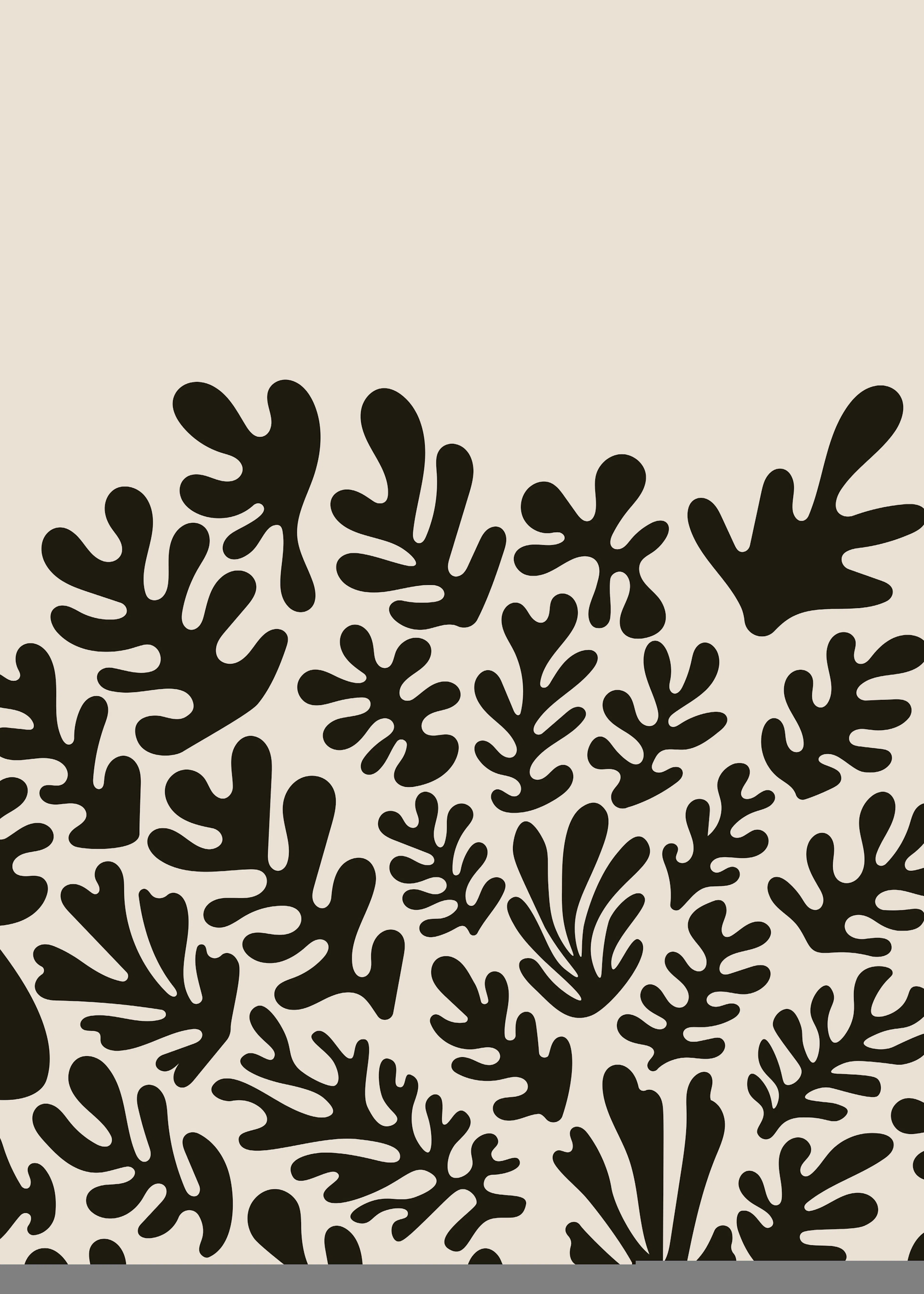 Black Abstract Foliage Poster 0