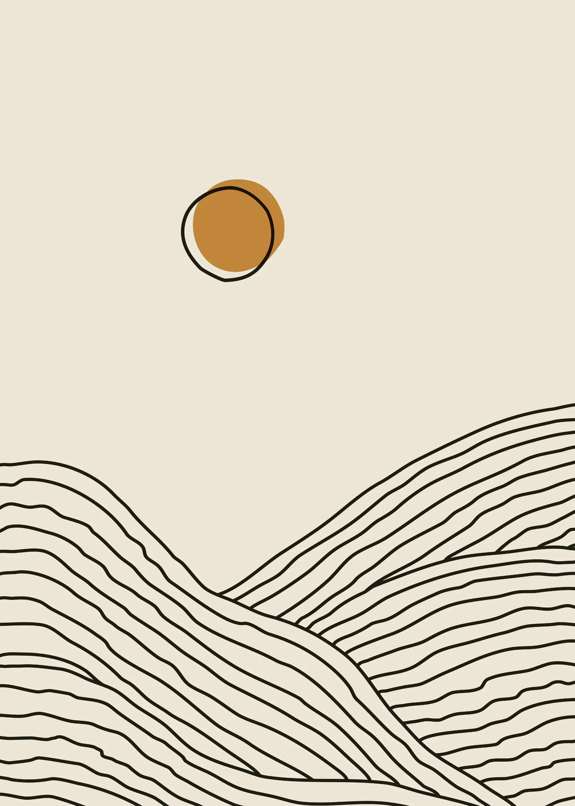 Warm Beige Desert Waves Poster 0