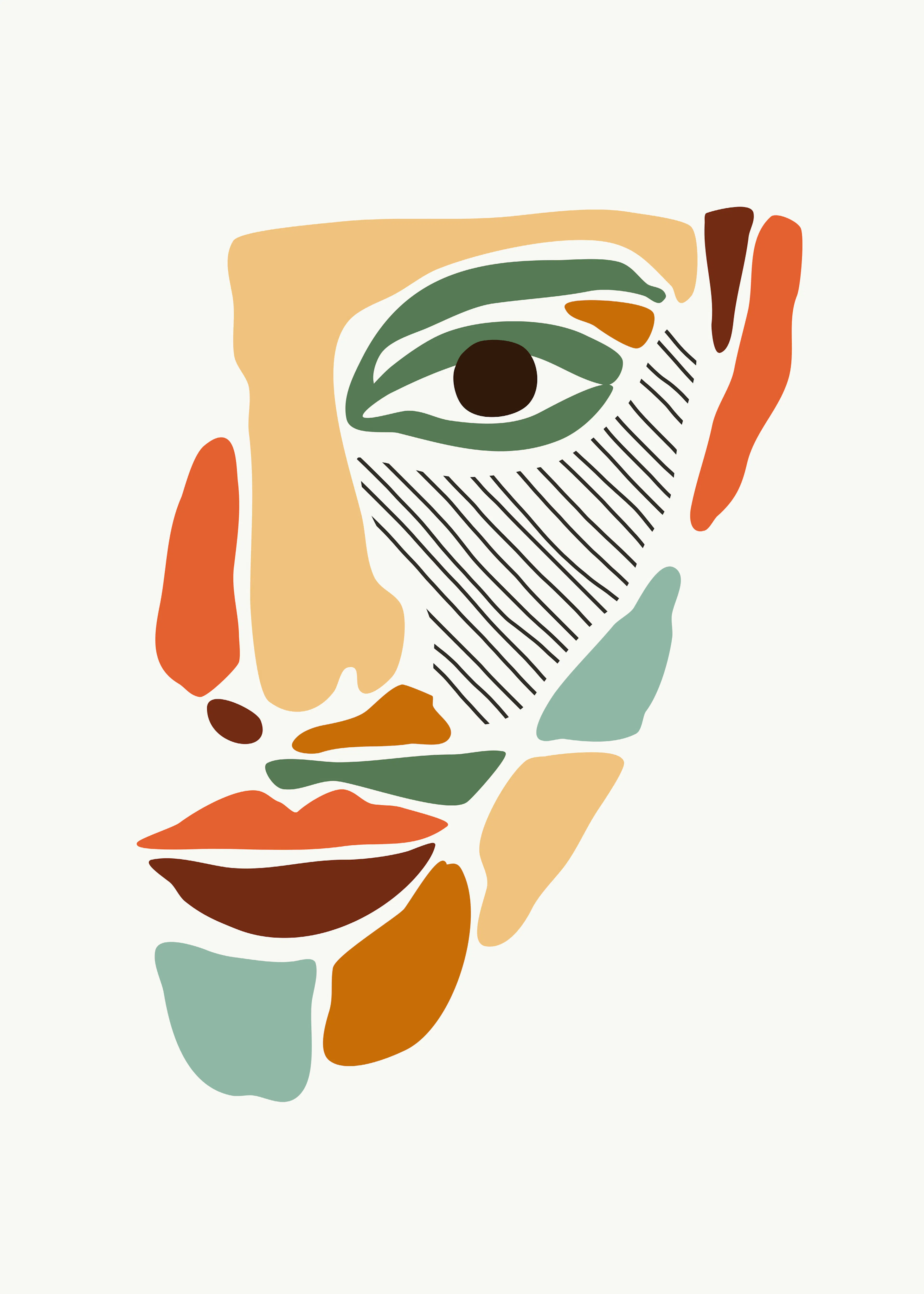 Green Abstract Face Poster 0