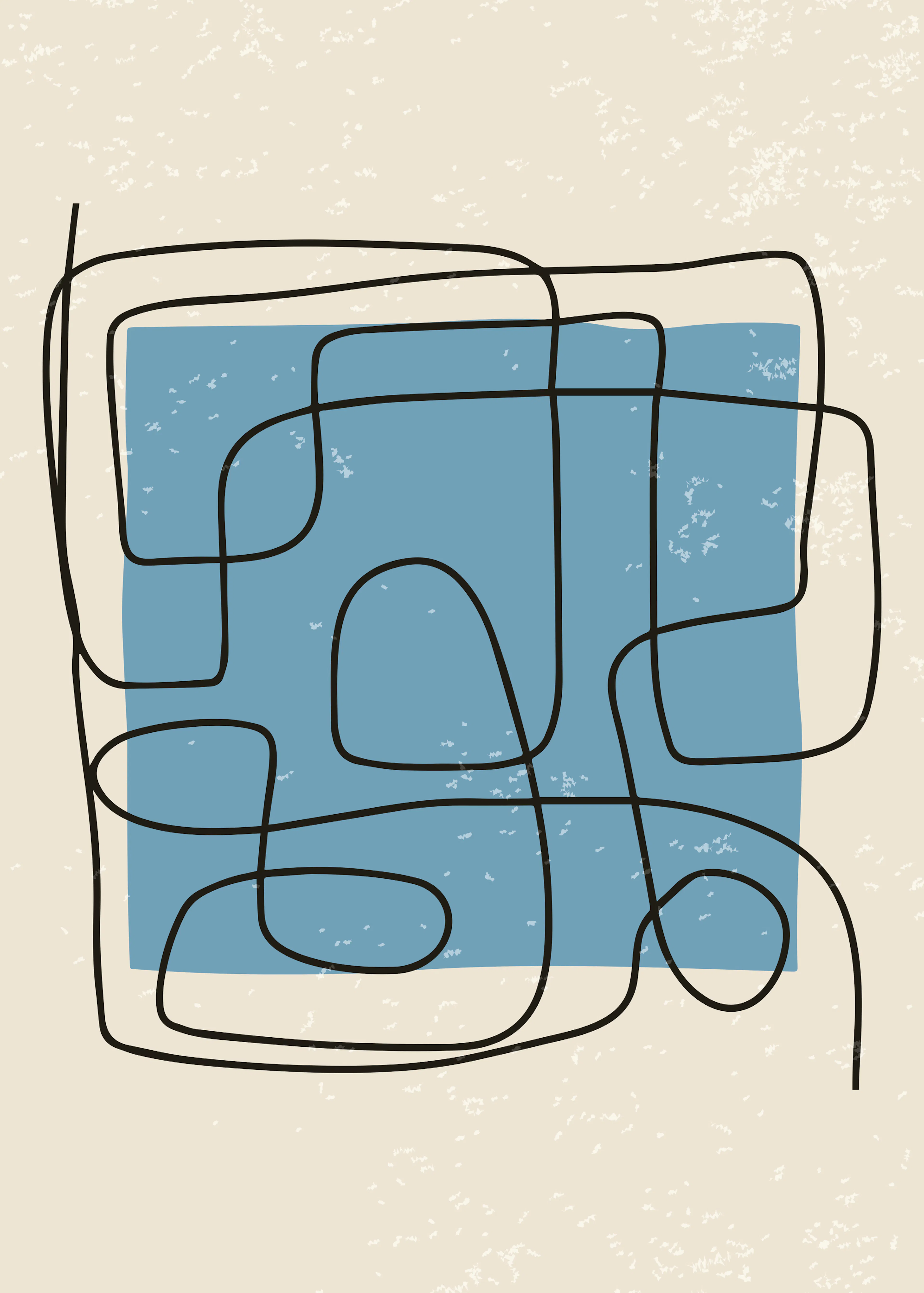 Blue Abstract Maze Poster 0
