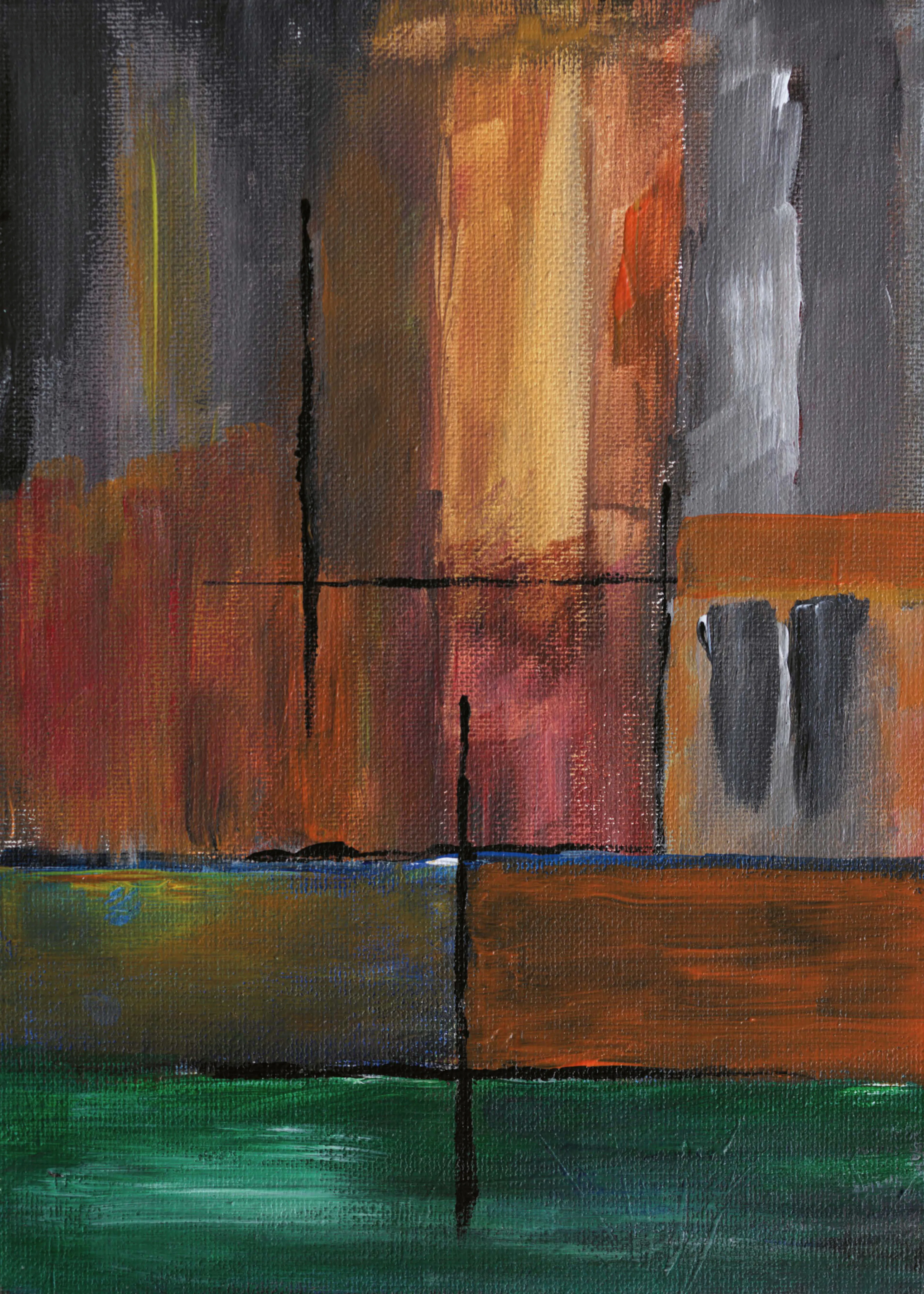 Orange Urban Dusk Poster 0
