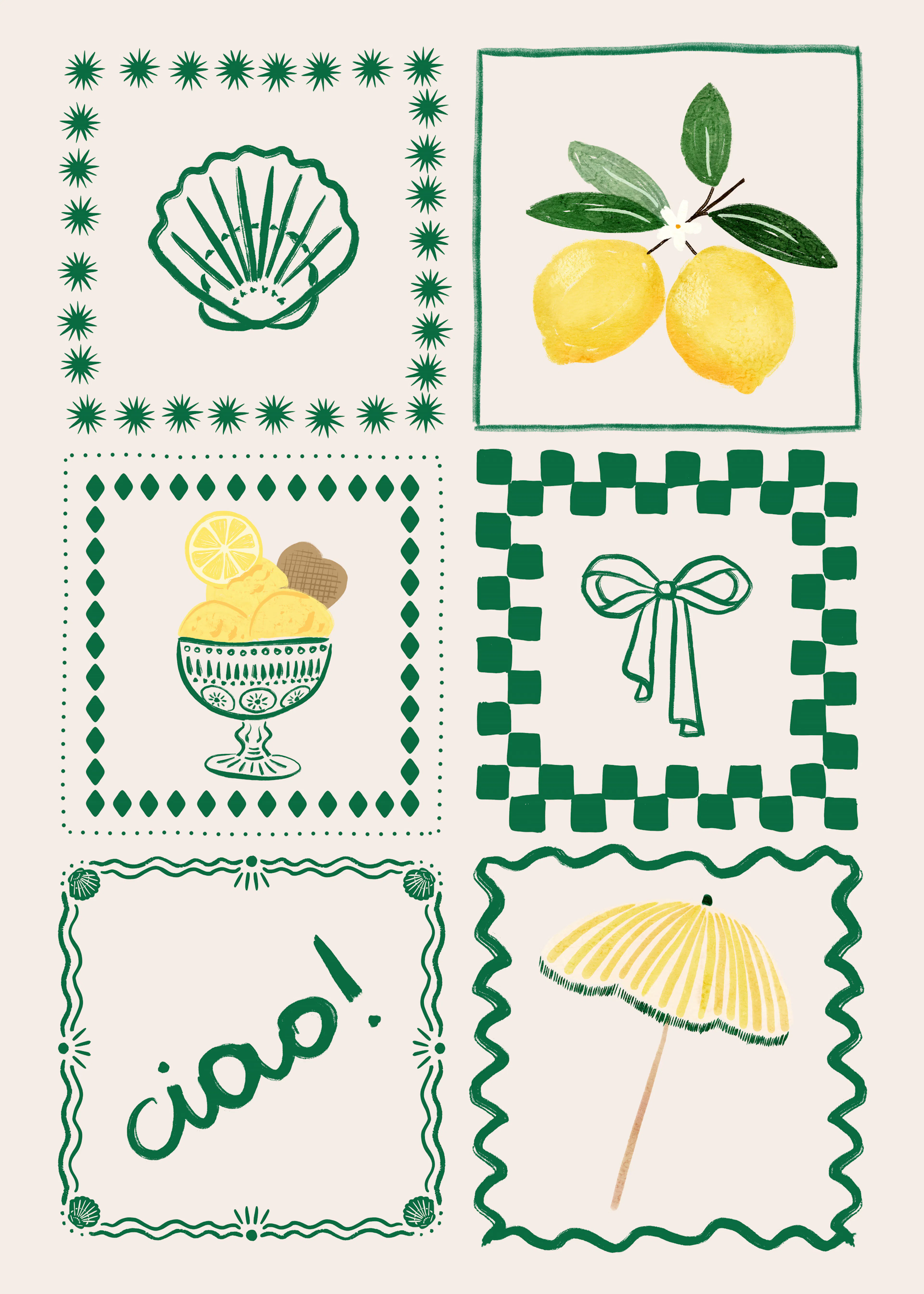 Vintage Italian Stamps Poster 0