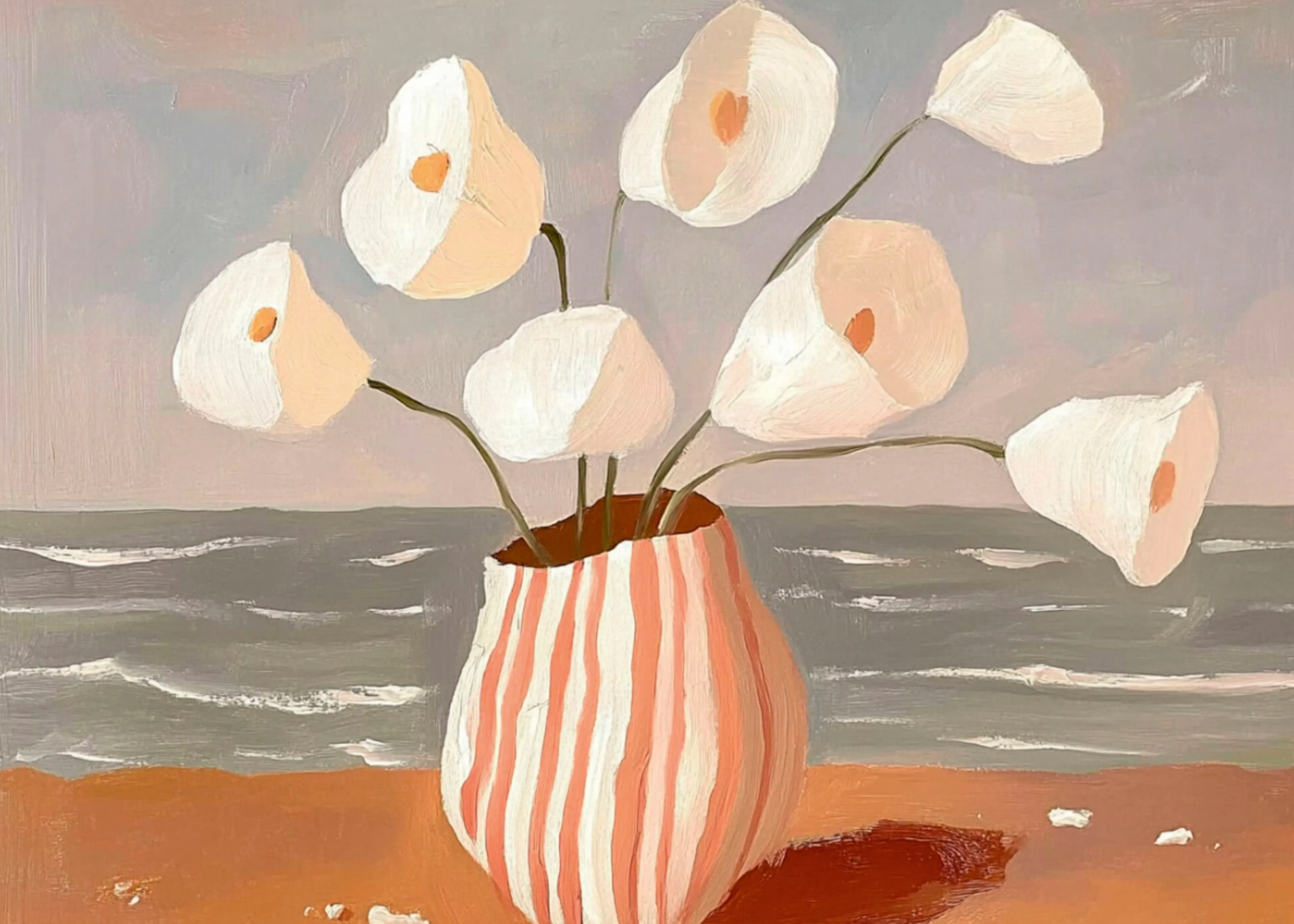Serene Coastal Blooms Poster 0