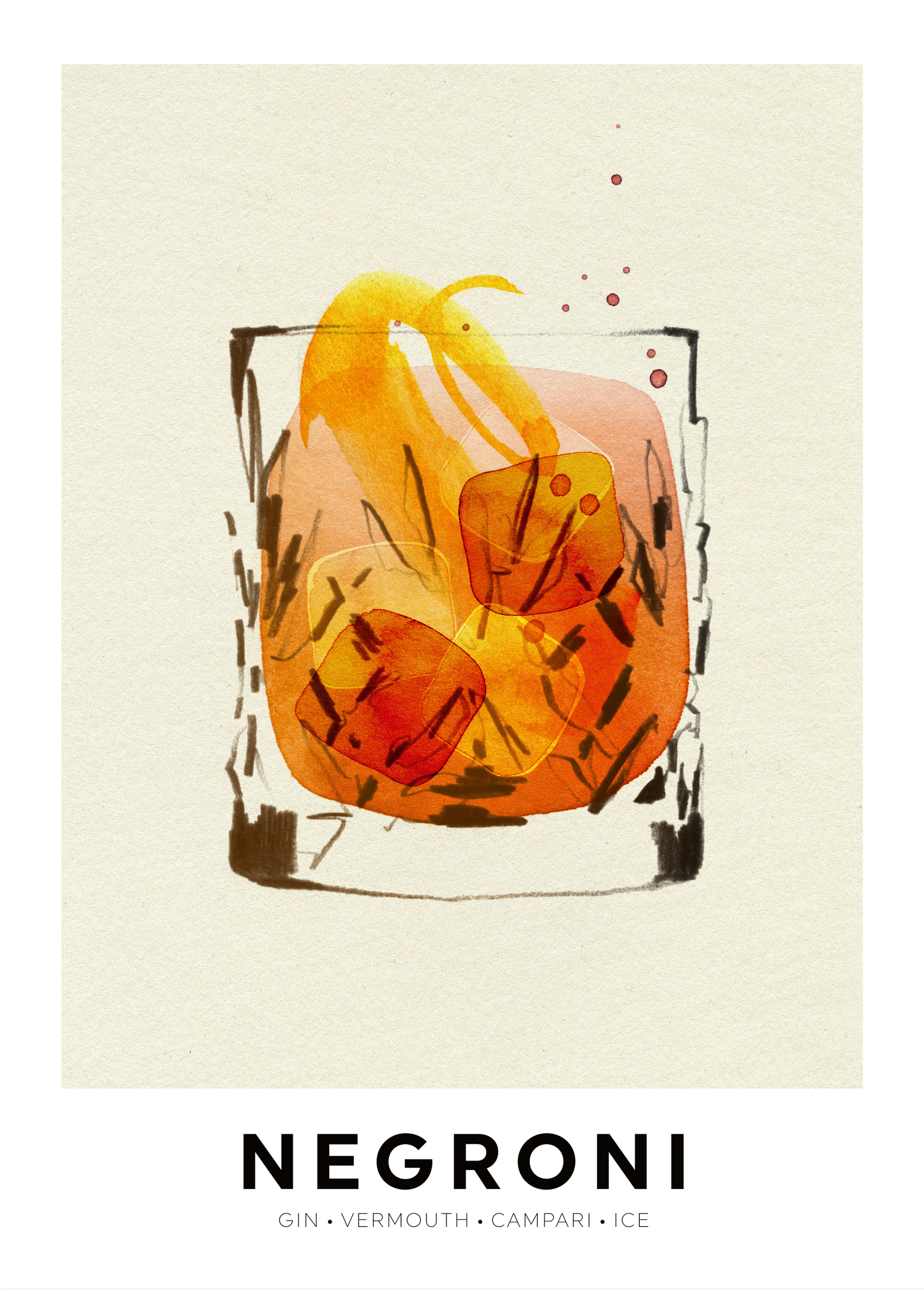 Amber Klassischer Negroni Poster 0