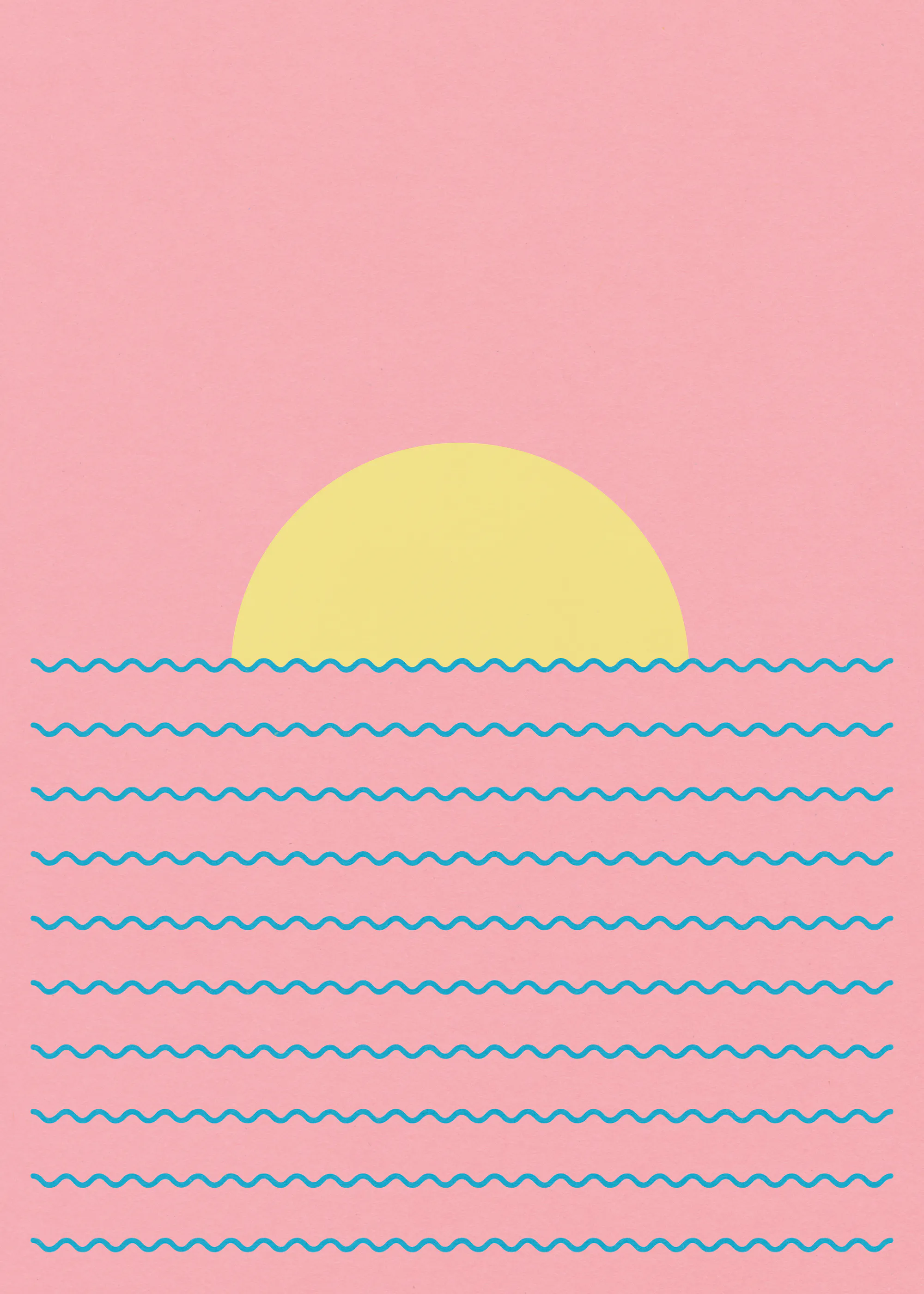Pink Sunset Waves Poster 0