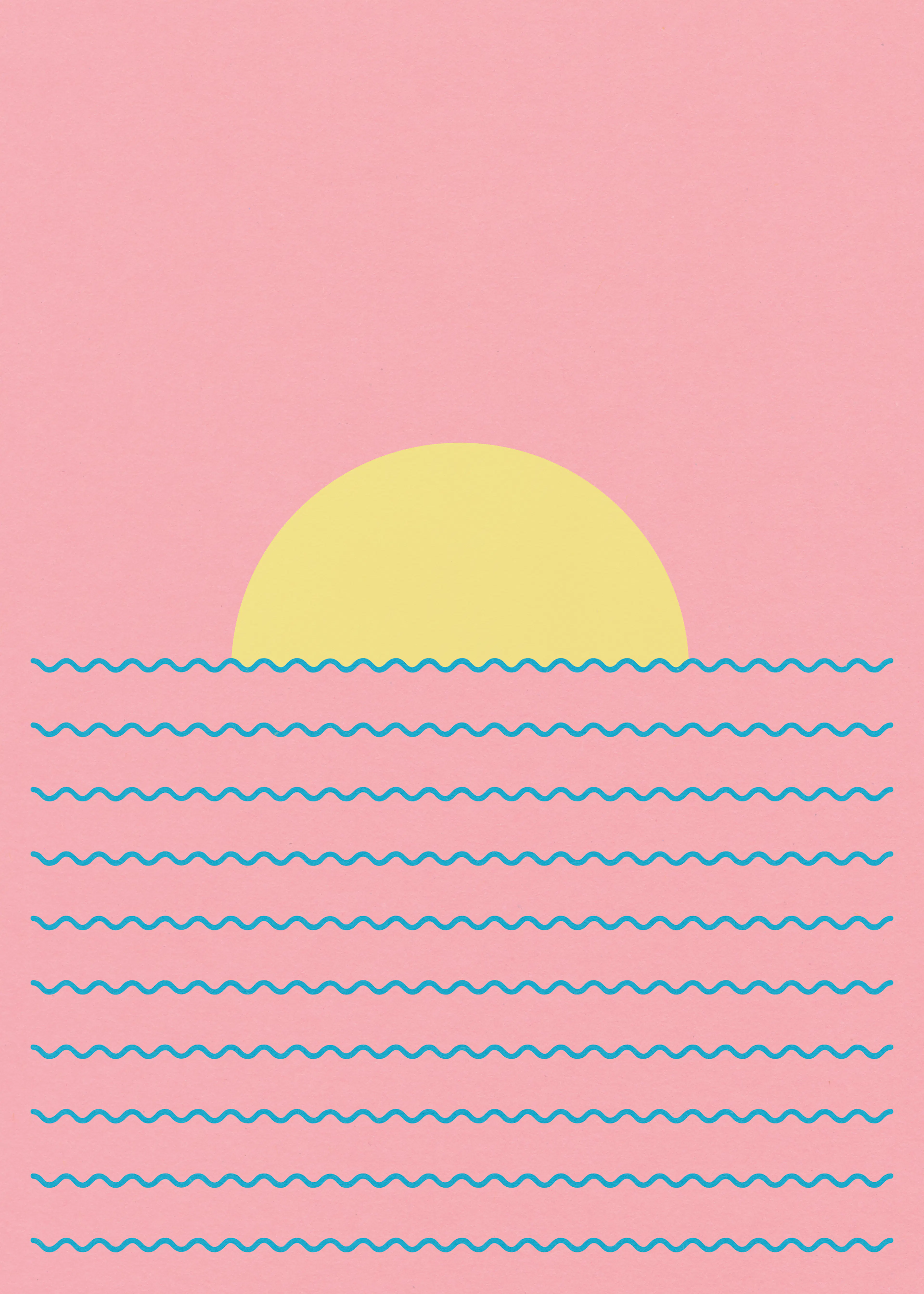 Pink Sunset Waves Poster 0