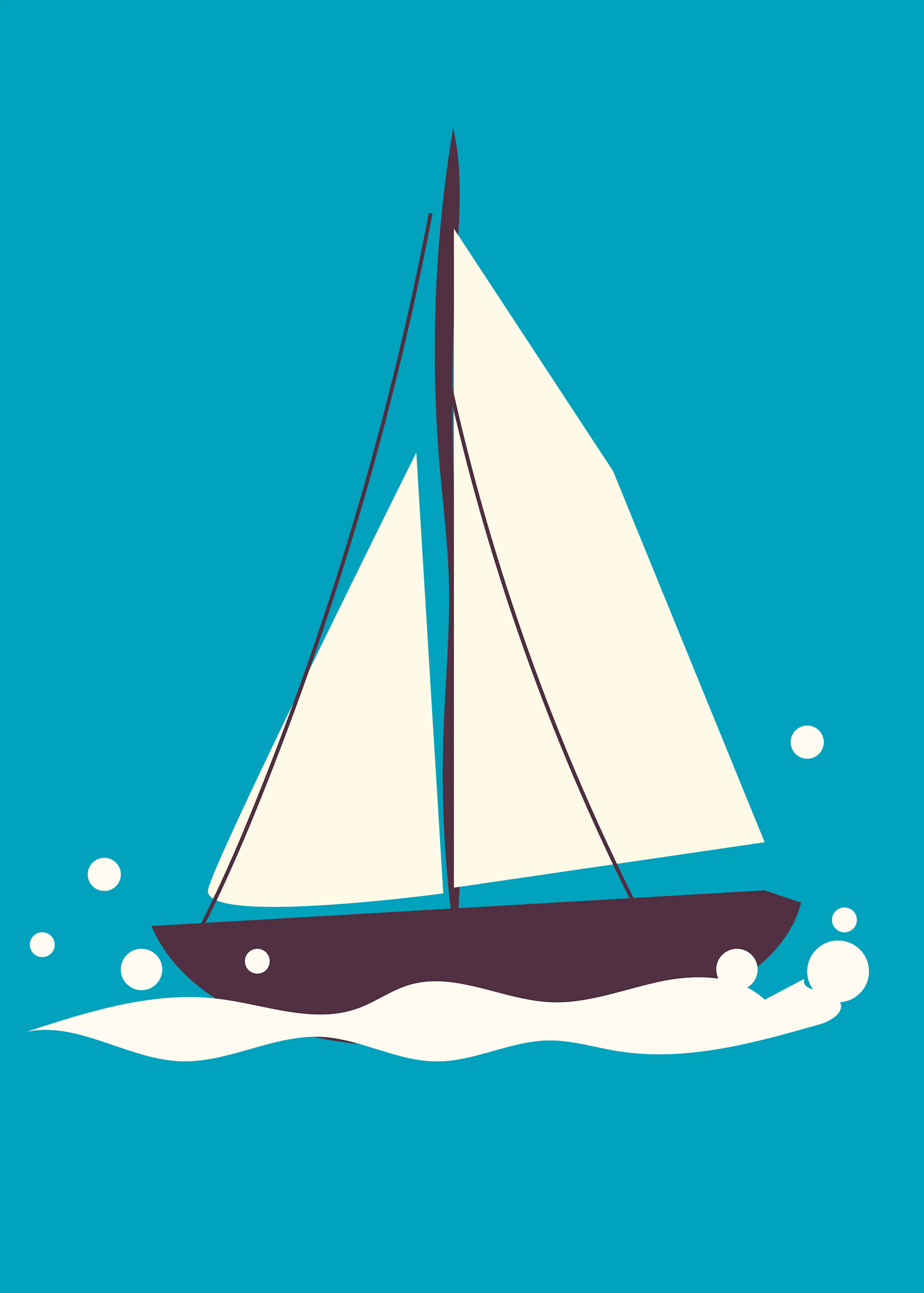Teal Sailing Serenity Poster 0