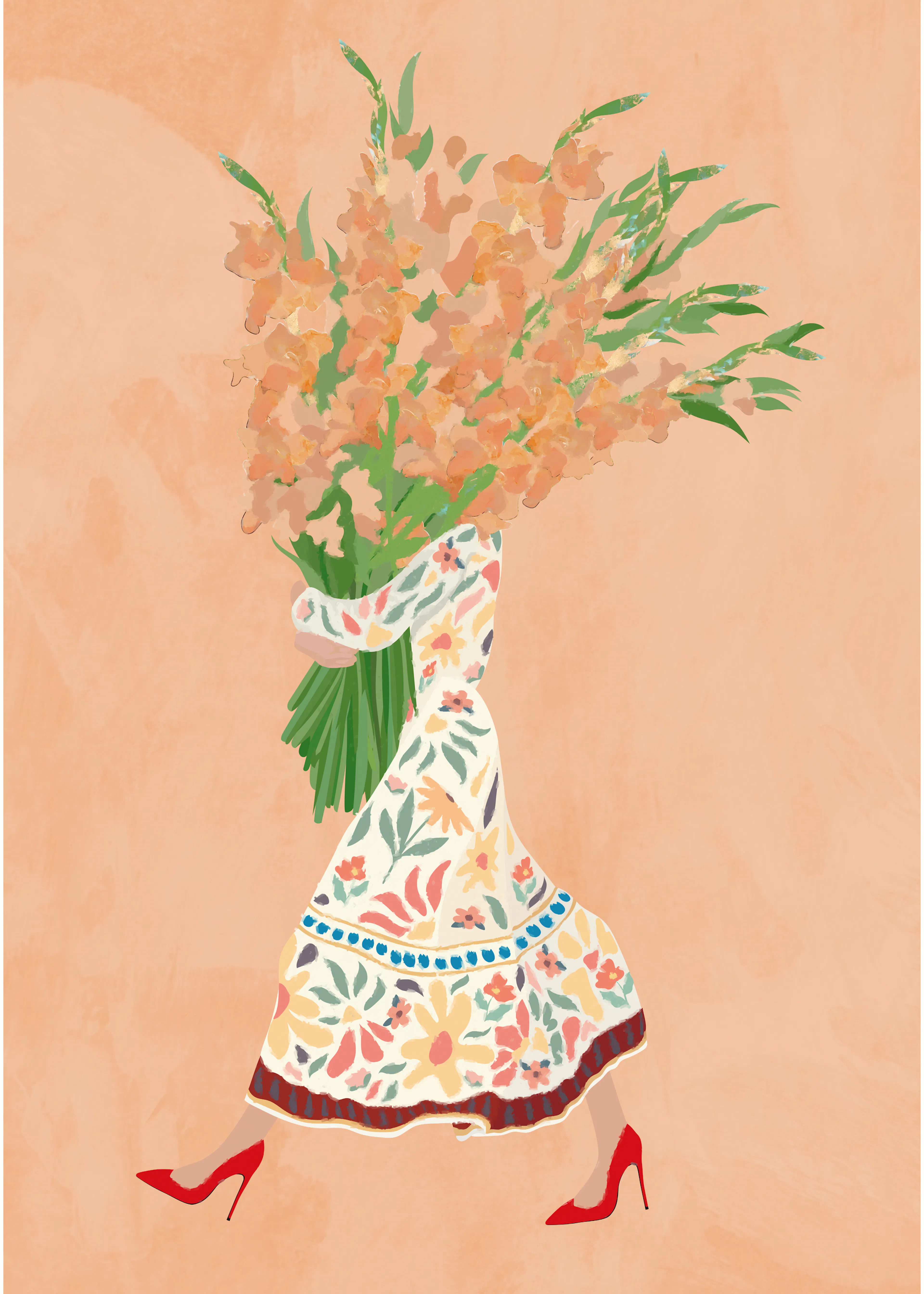 Coral Floral Elegance Poster 0