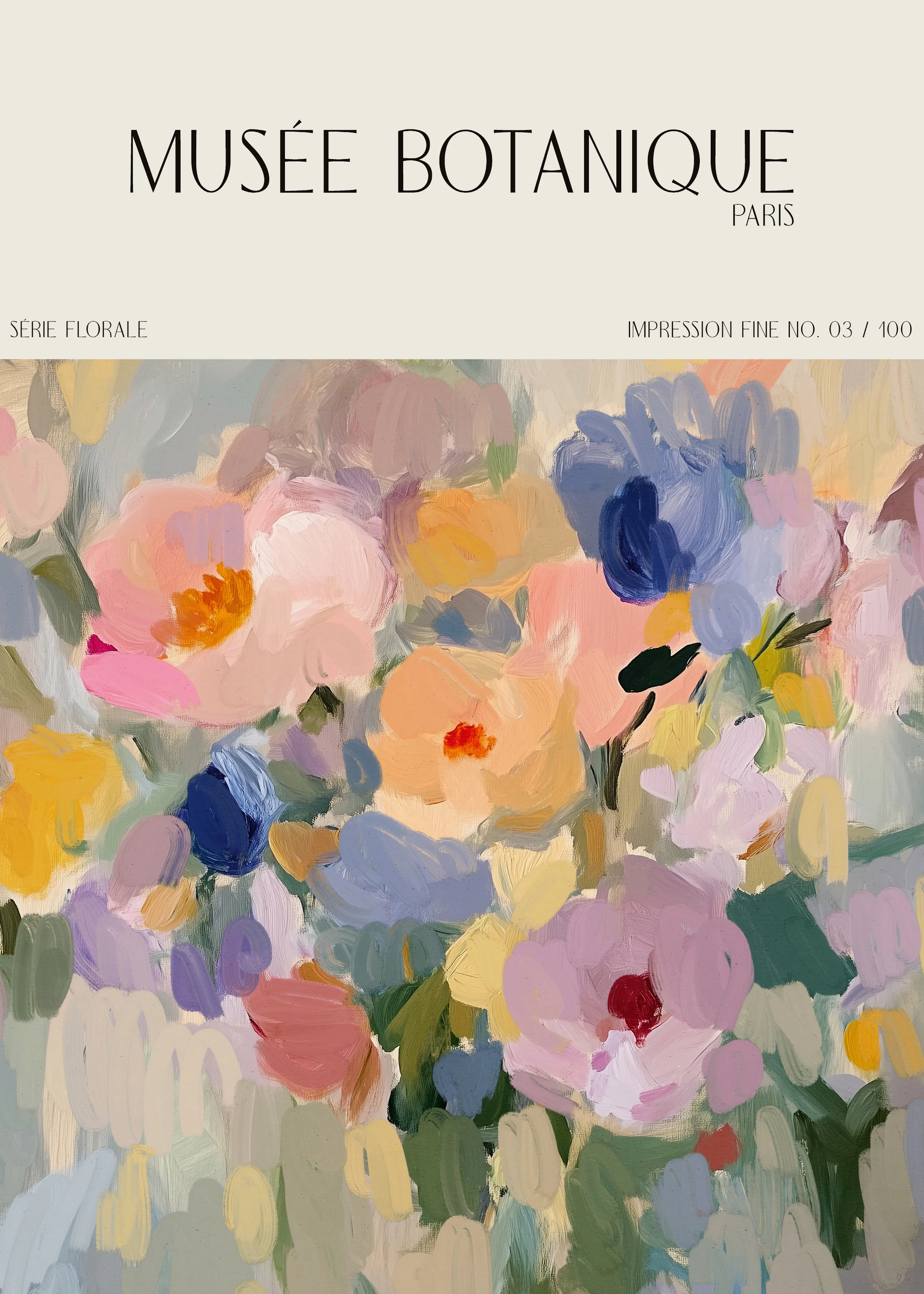 Flores Botánicas en Pastel Póster 0
