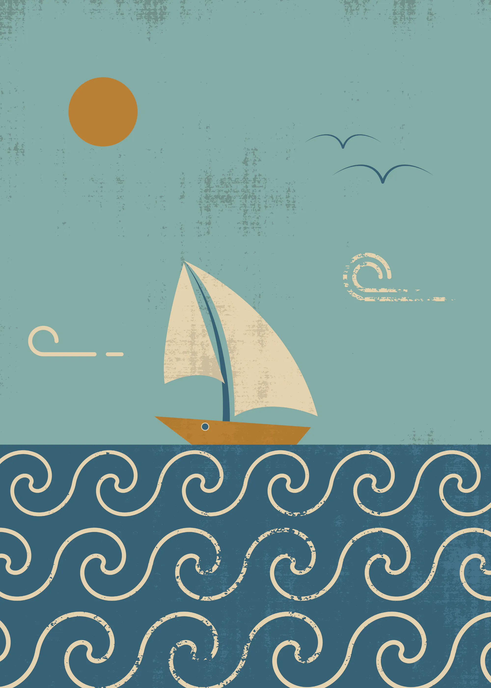 Turquoise Sailing Serenity Poster 0