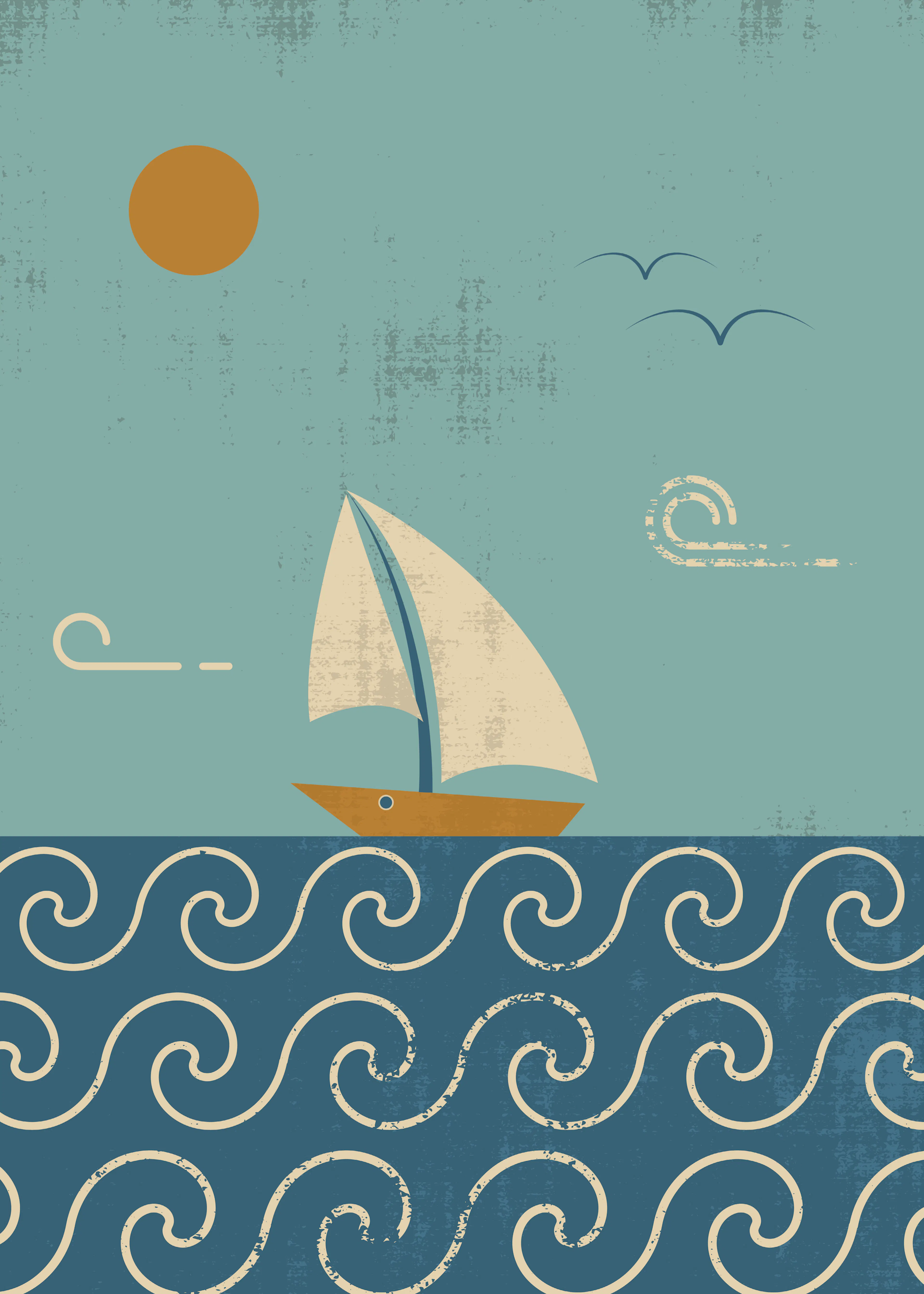 Turquoise Sailing Serenity Poster 0