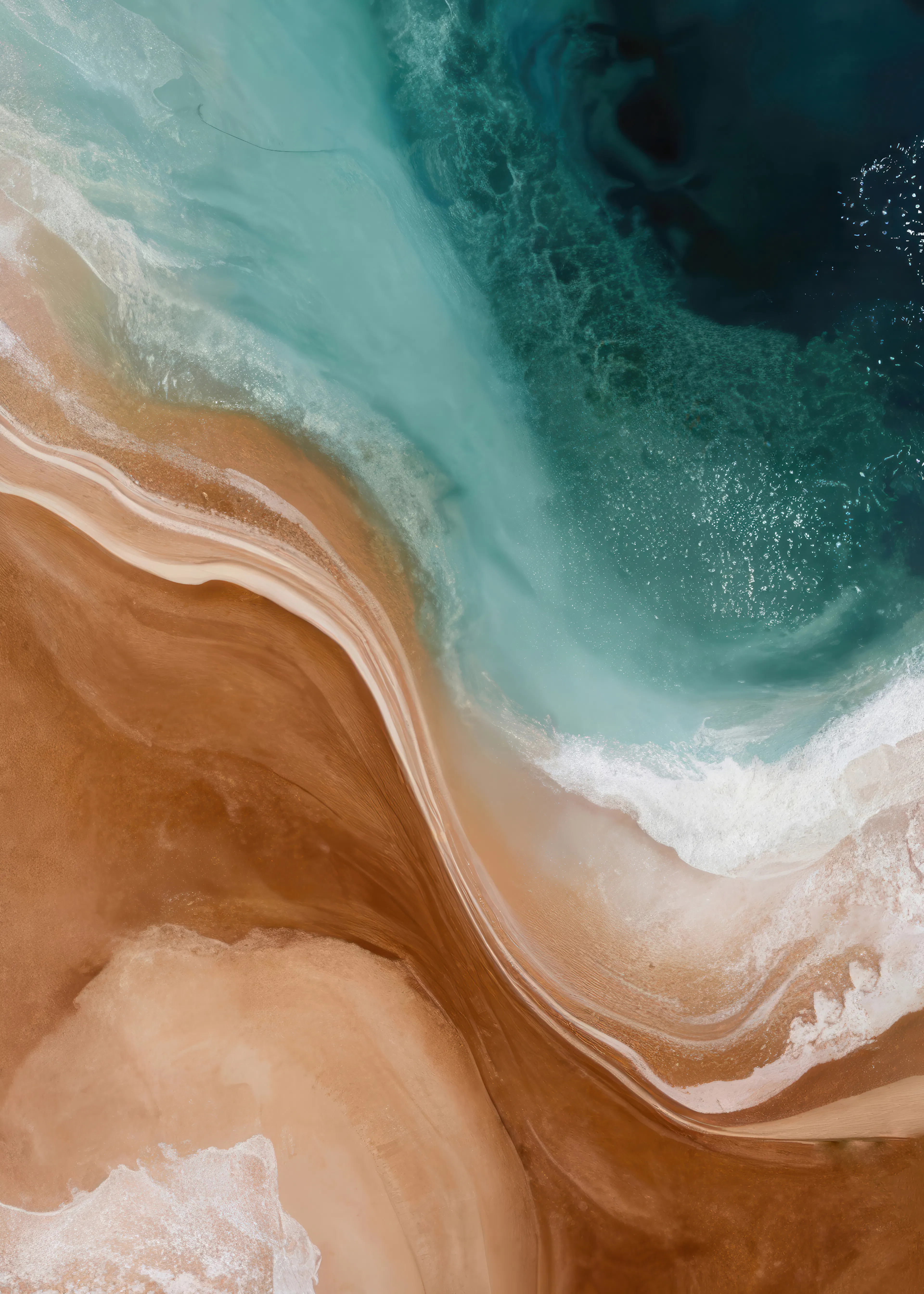 Teal Ocean Waves Poster 0