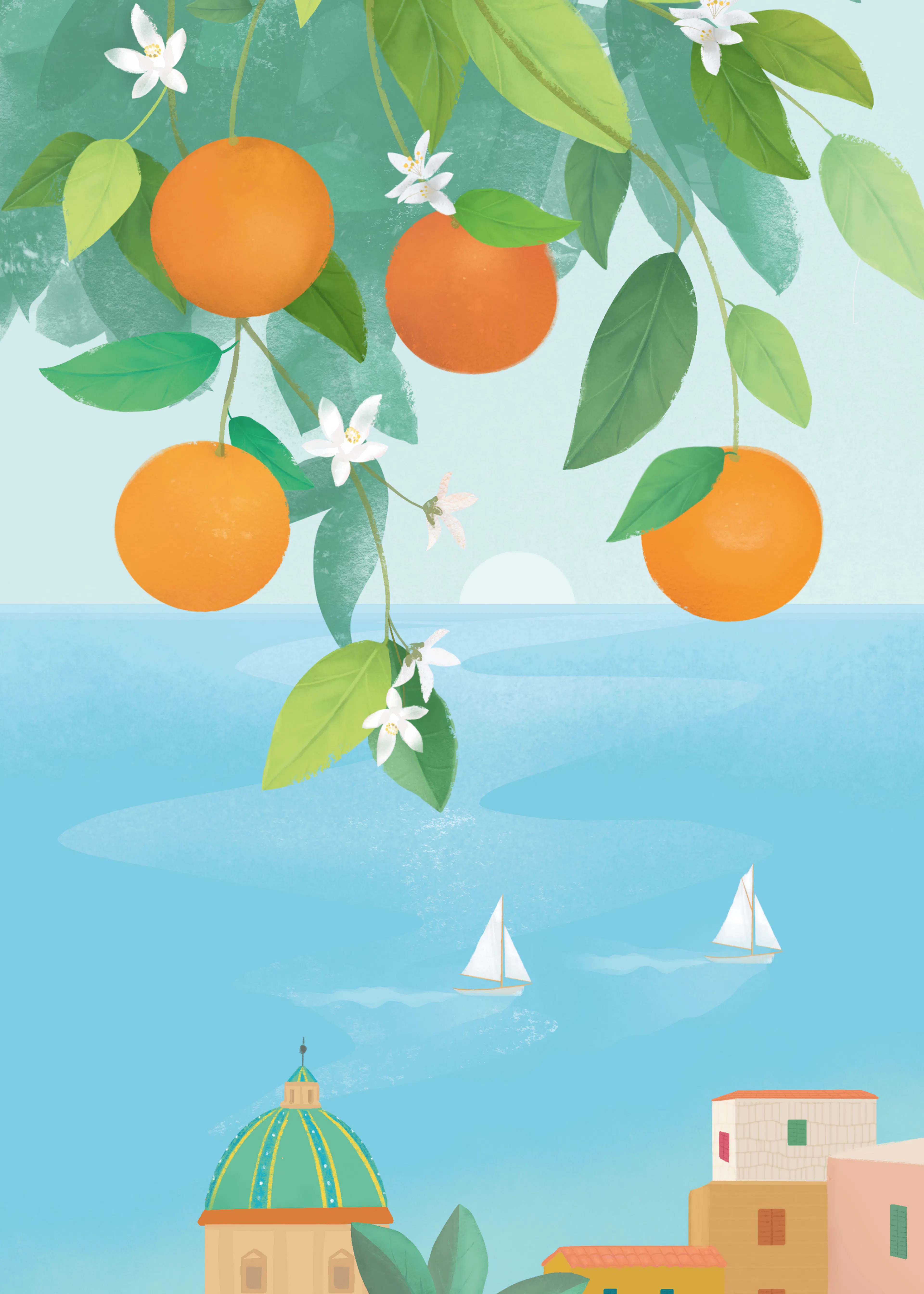 Blue Orange Blossom Poster 0