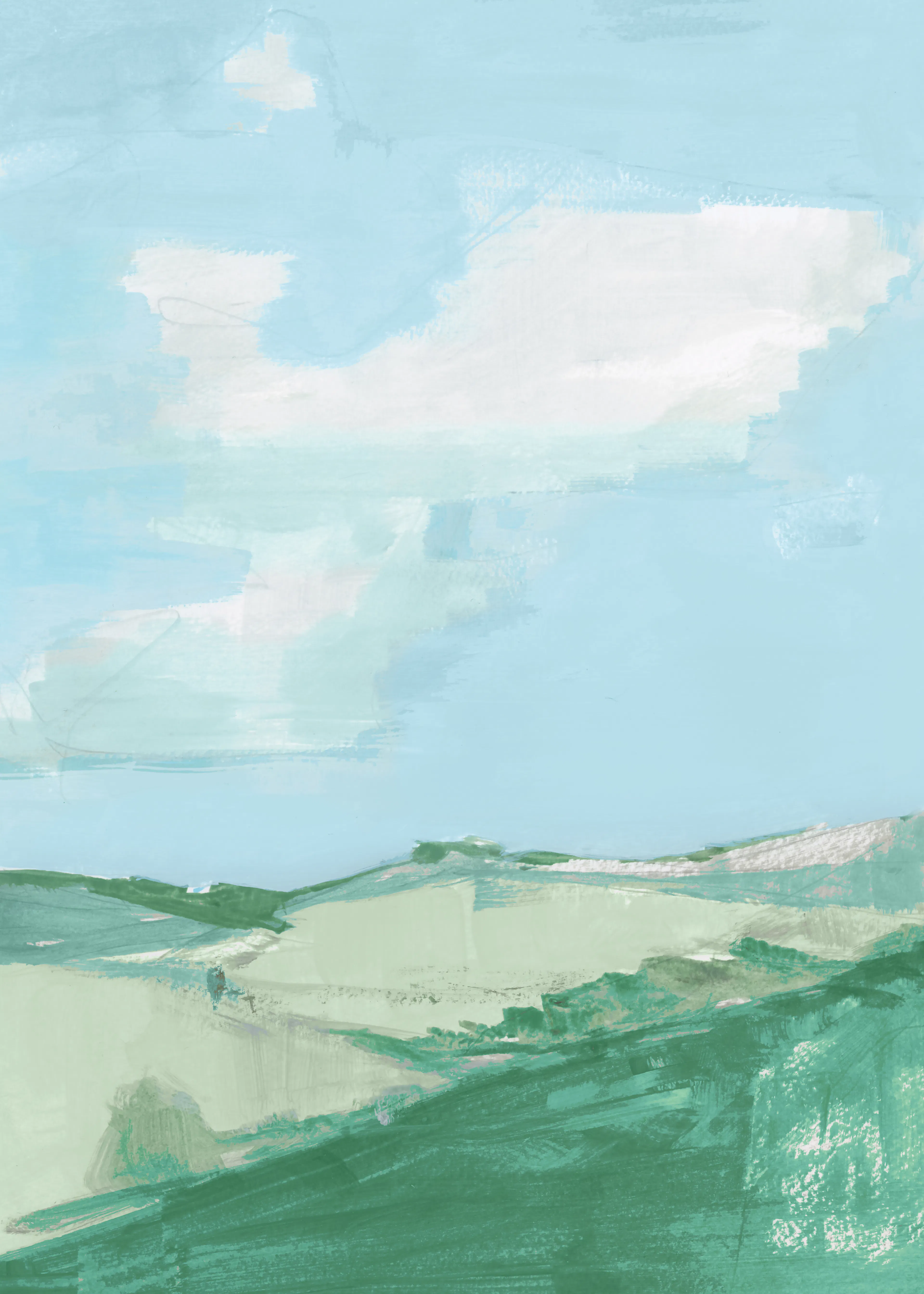 Sky Blue Serene Landscape Poster 0