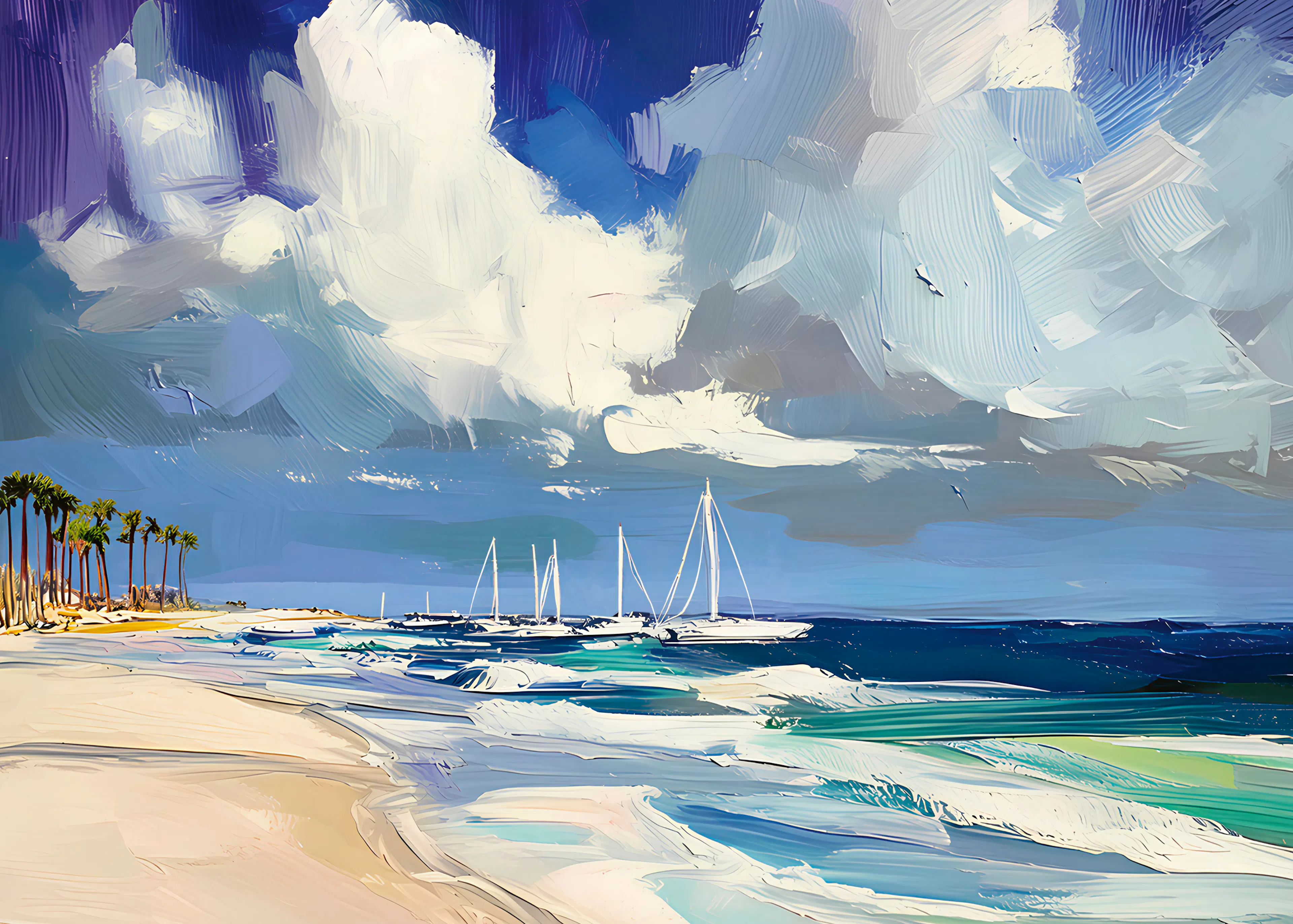 Azure Serene Beachscape Poster 0