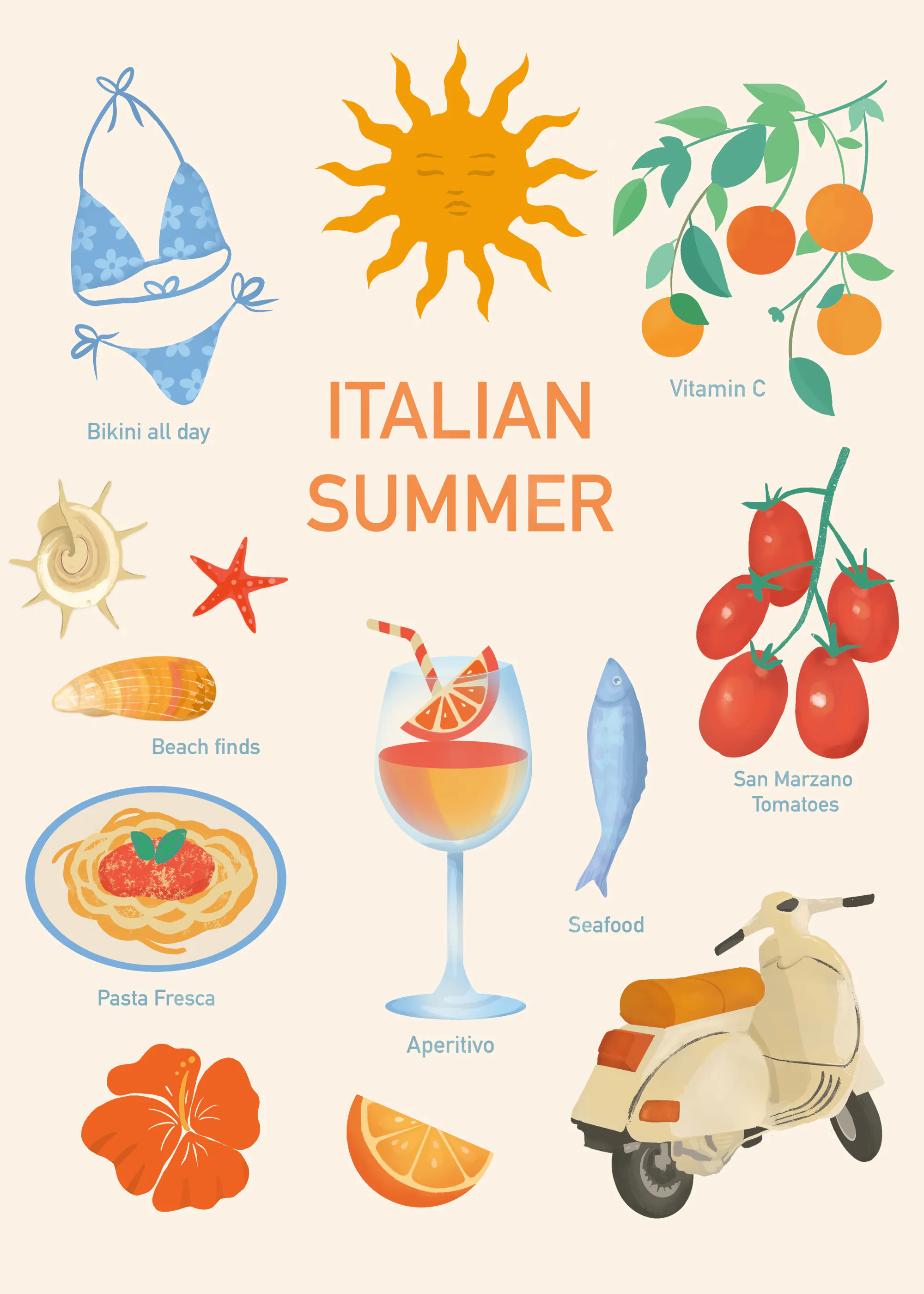 Italienische Sommer Vibes Poster 0