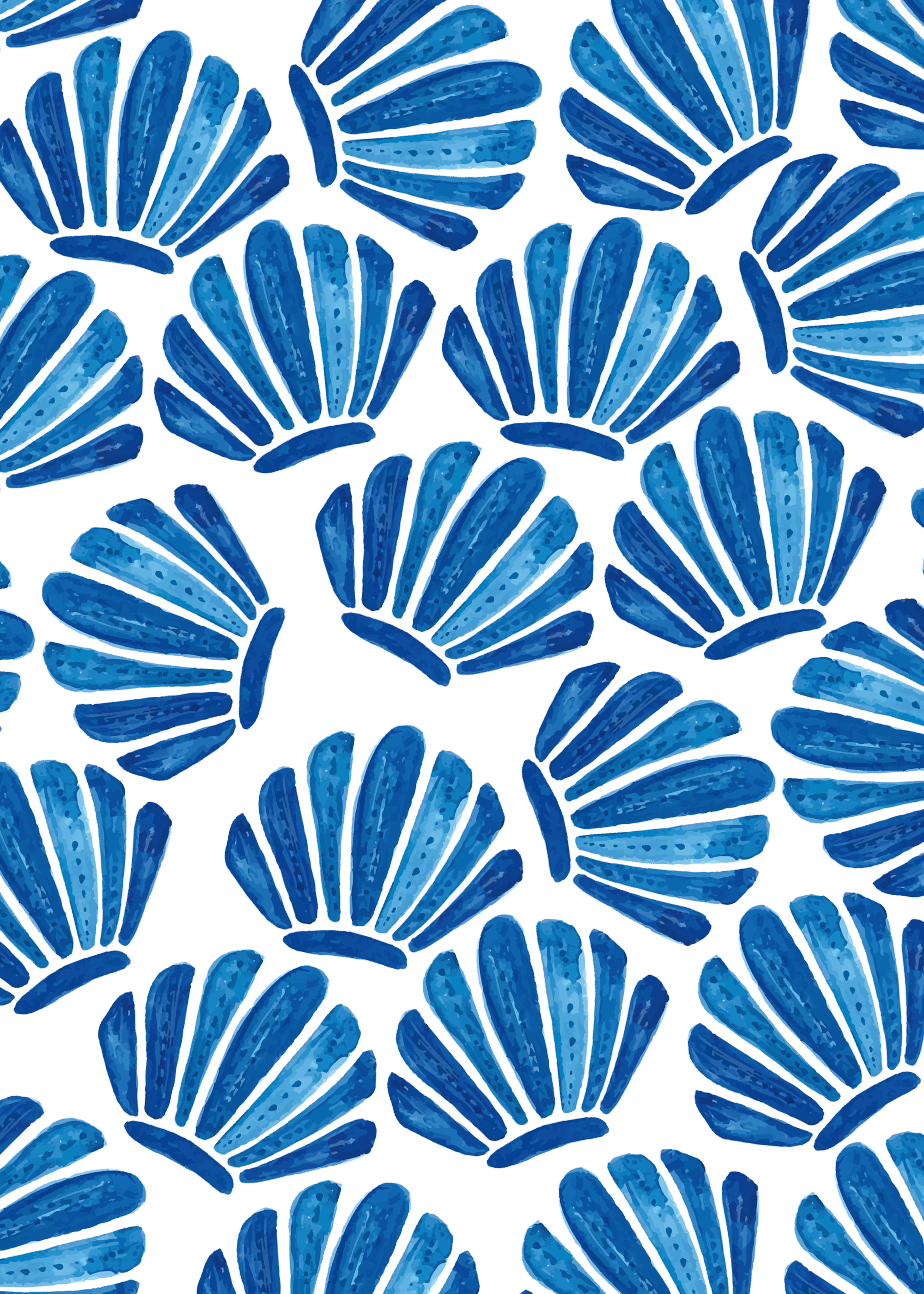 Blue Seashell Pattern Poster 0