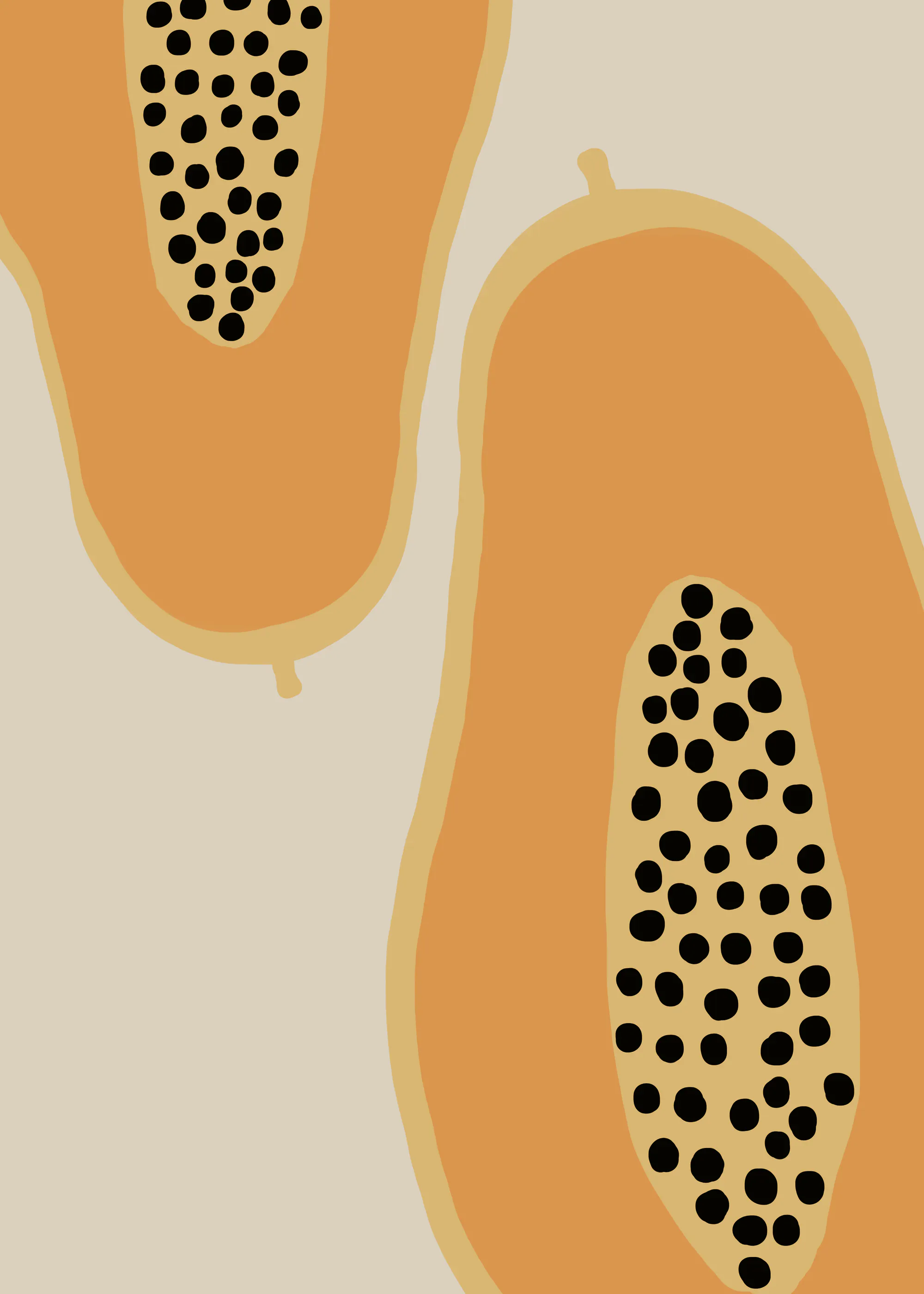 Peach Tropical Papaya Poster 0