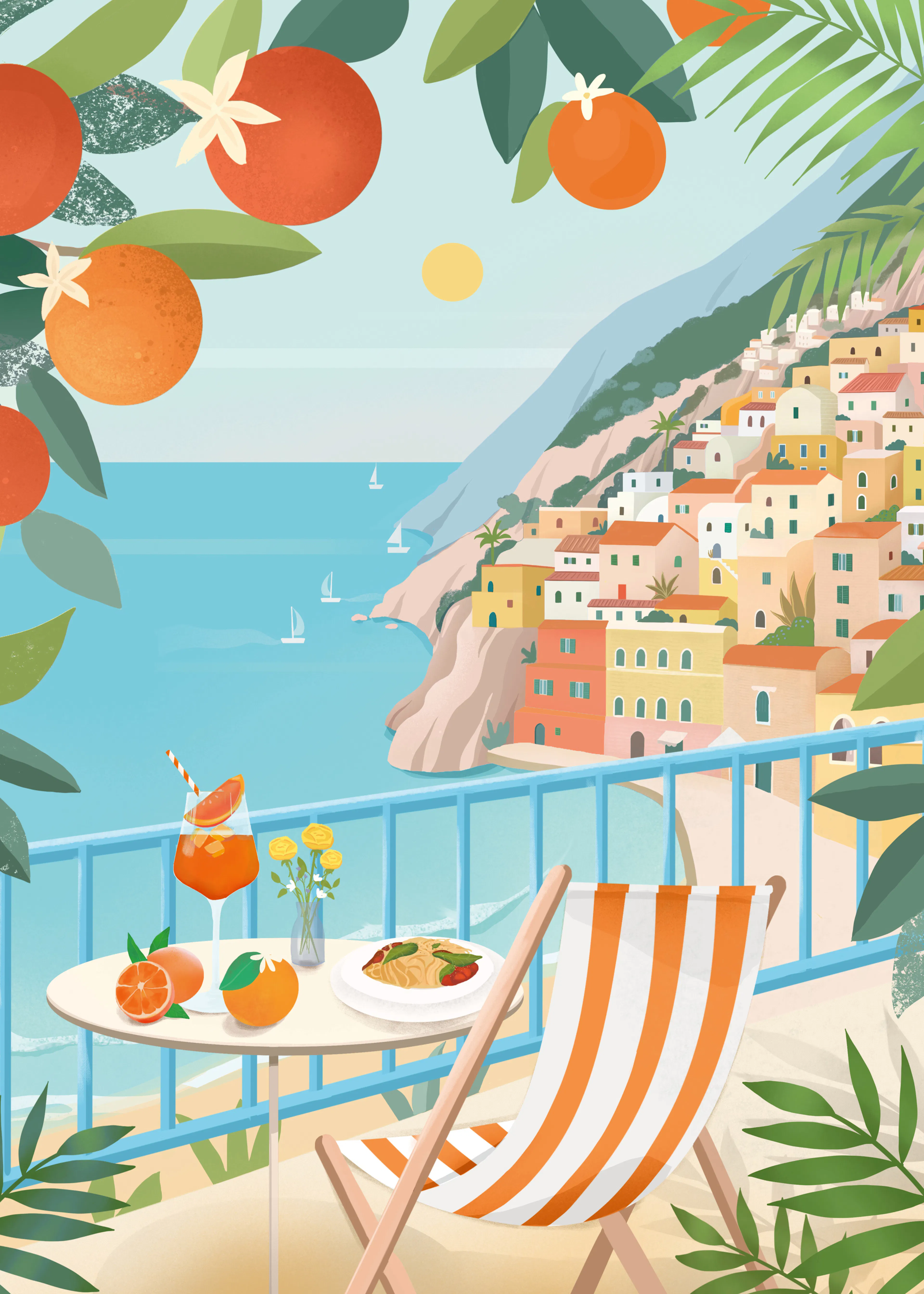 Orange Mediterranean Escape Poster 0
