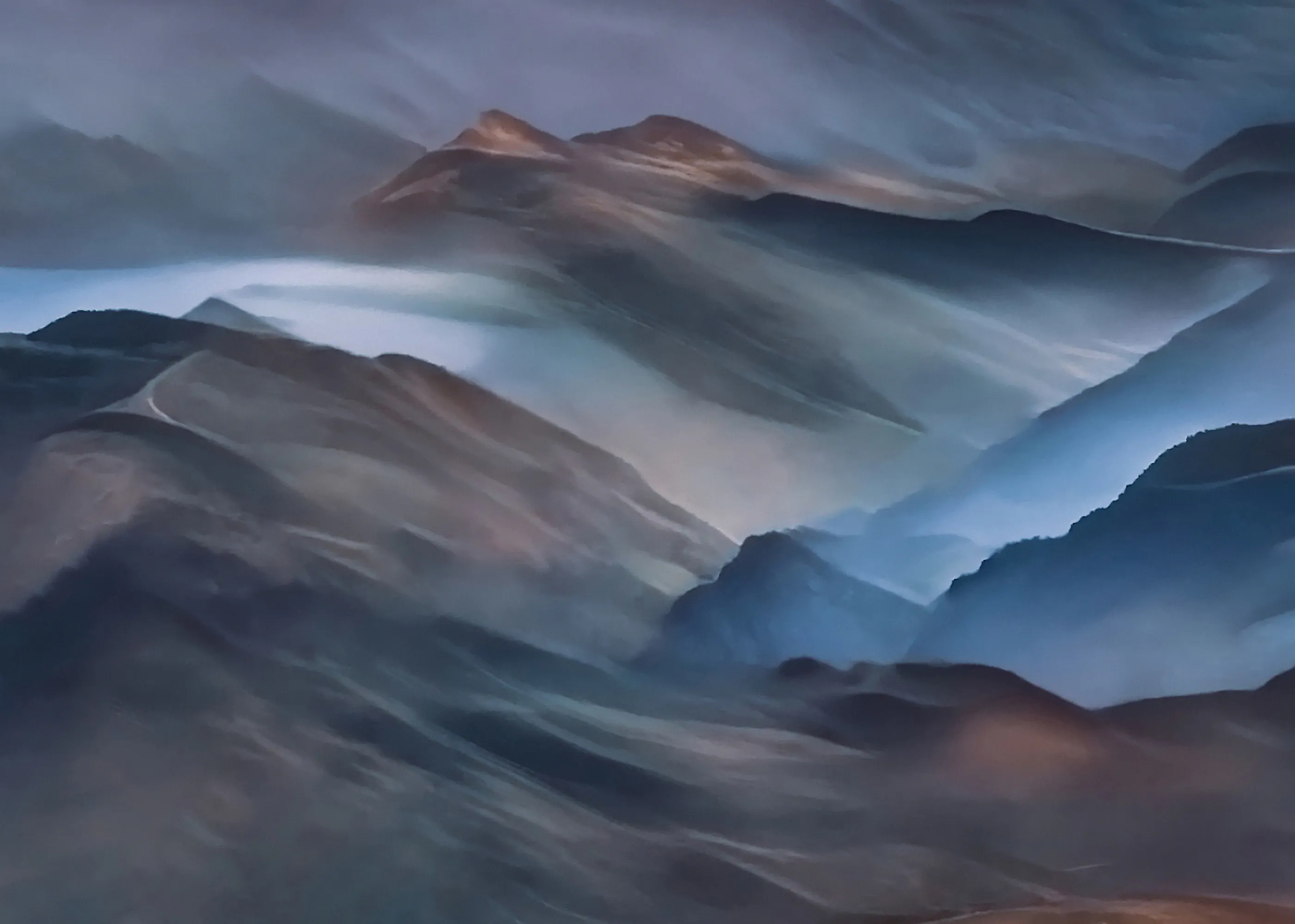 Blue Mystic Mountain Poster 0