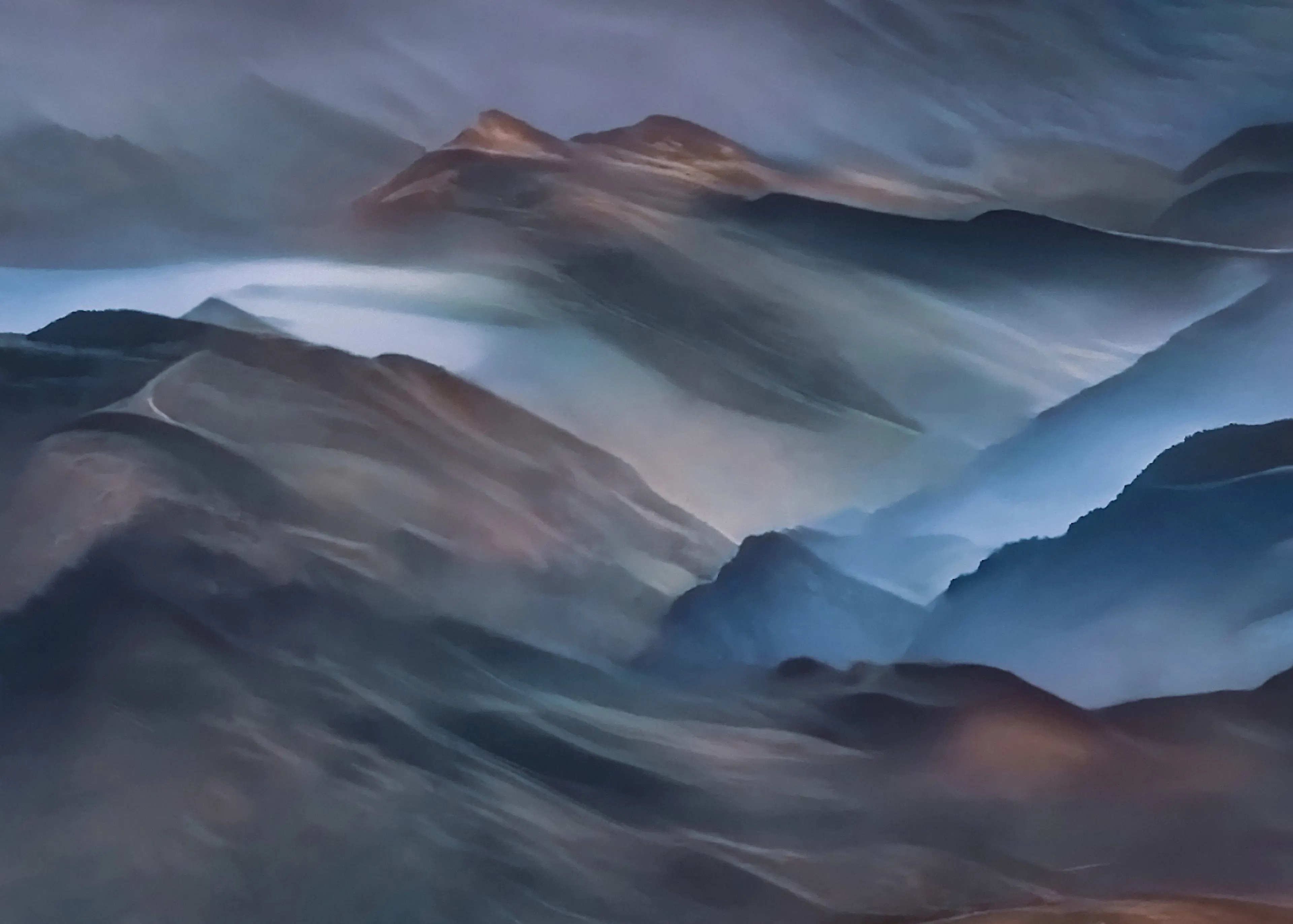Blue Mystic Mountain Poster 0