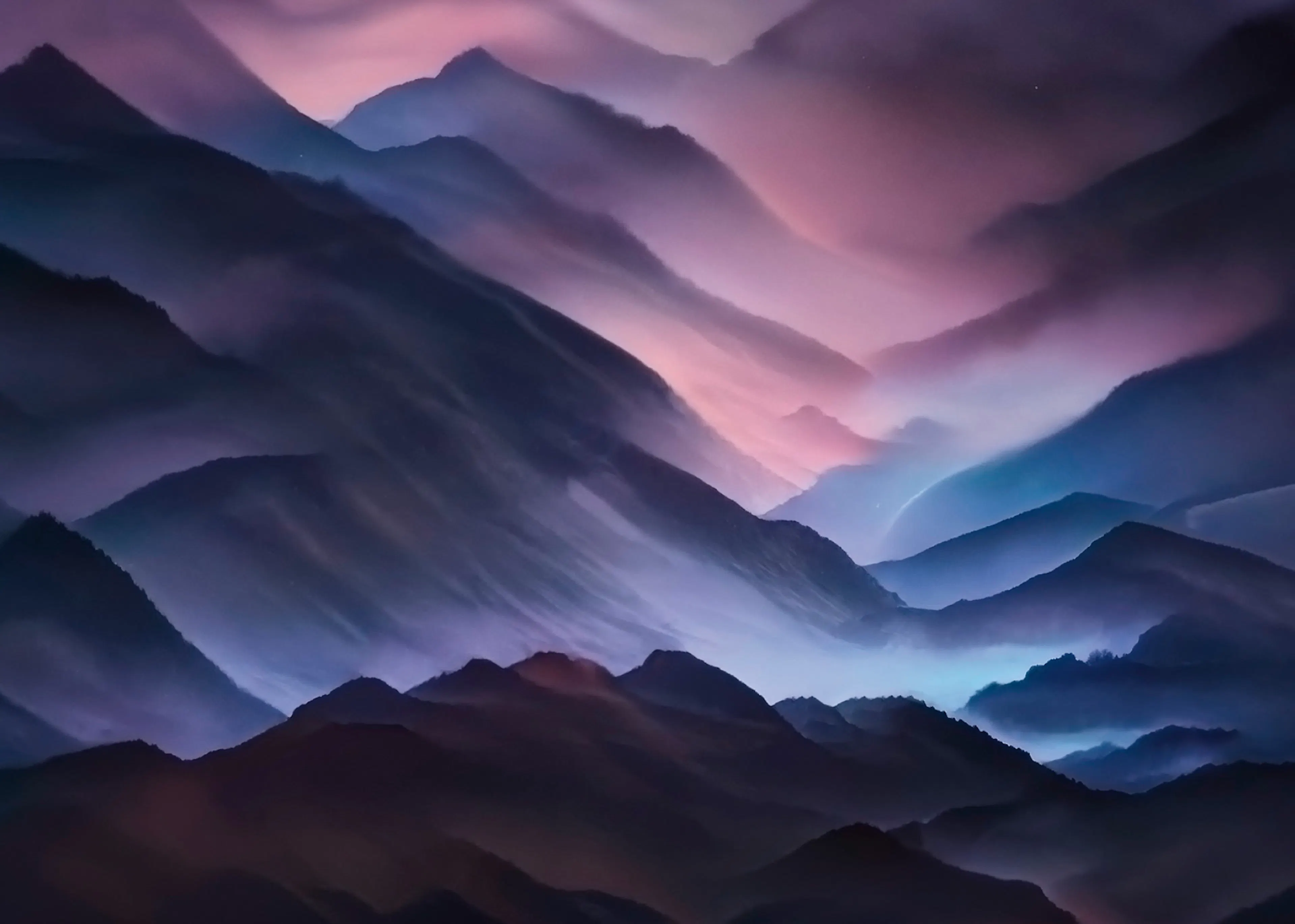 Purple Mystic Mountains Poster 0