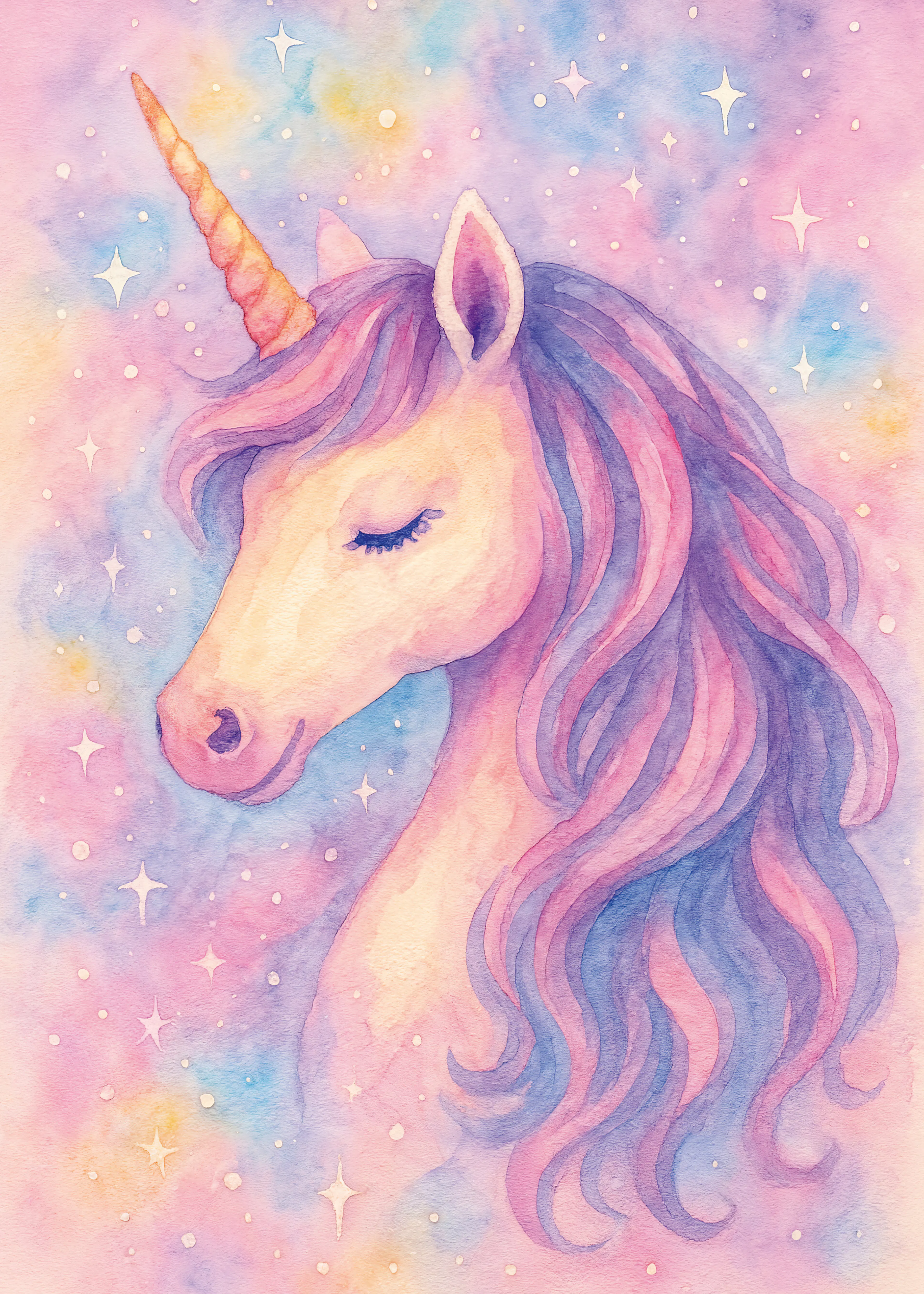 Purple Dreamy Unicorn Poster 0