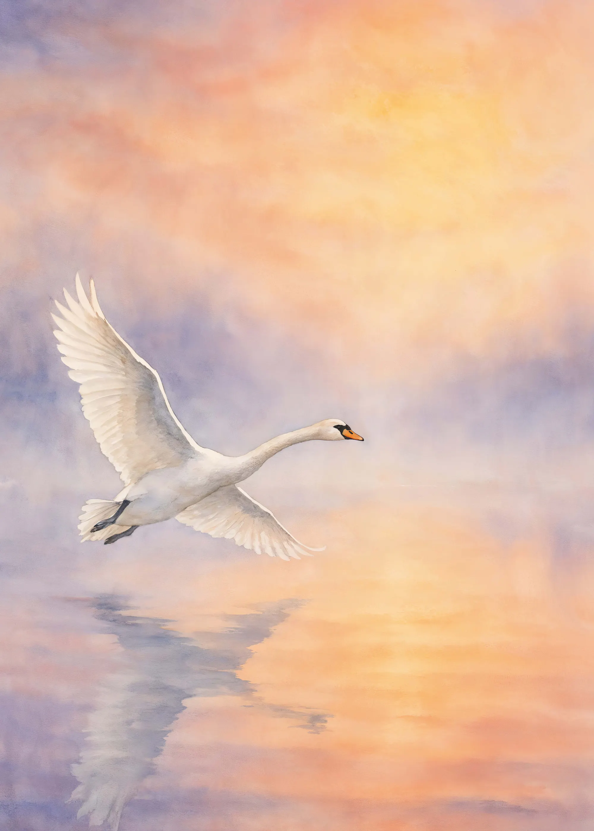 Cisne Sereno Naranja Póster 0