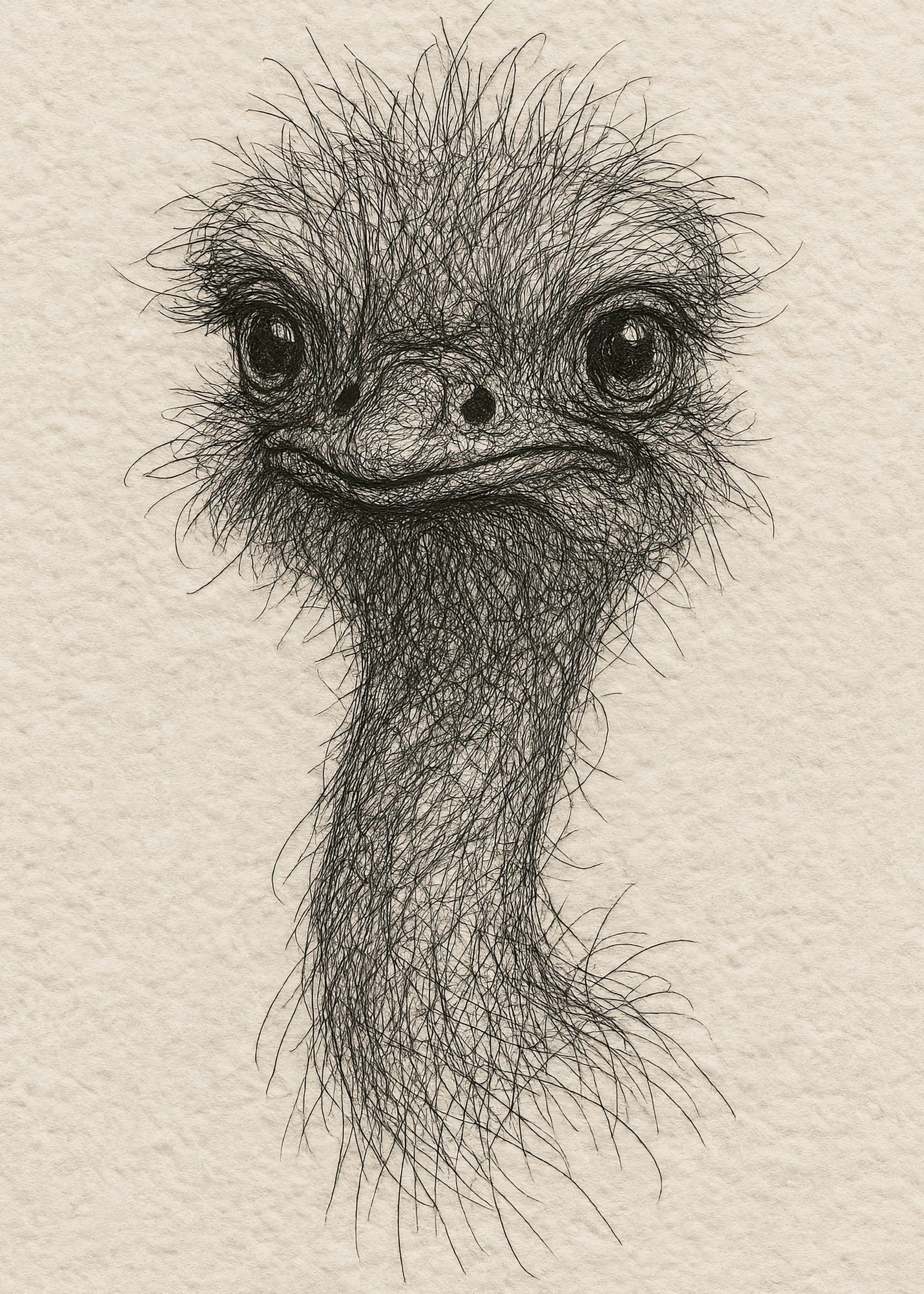 Beige Curious Ostrich Poster 0