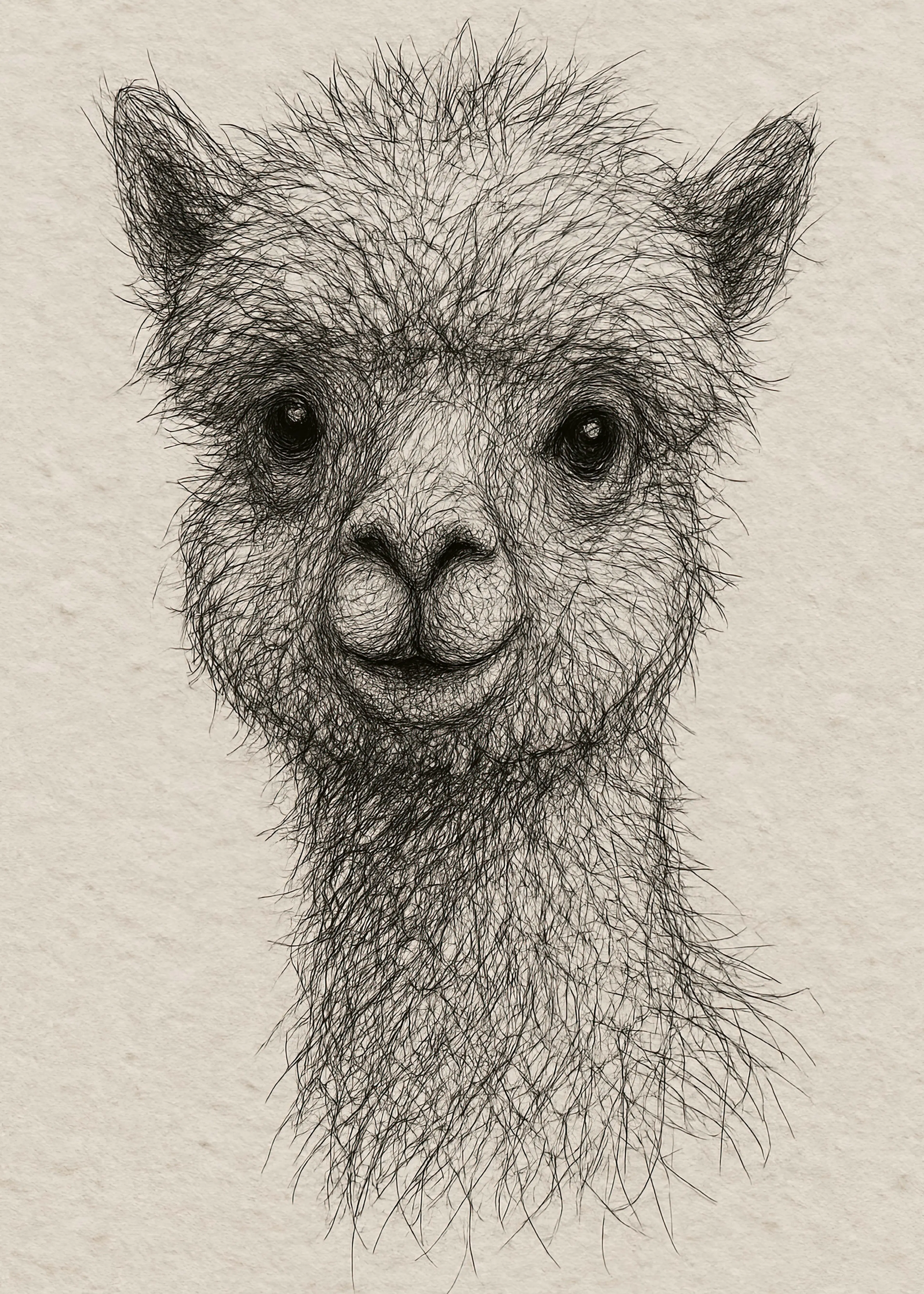 Gray Gentle Alpaca Poster 0