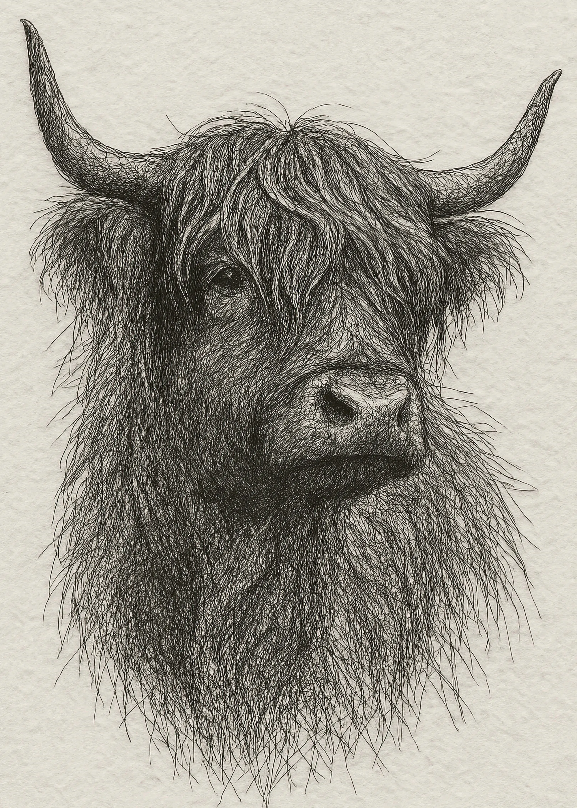 Gray Highland Cow Poster 0