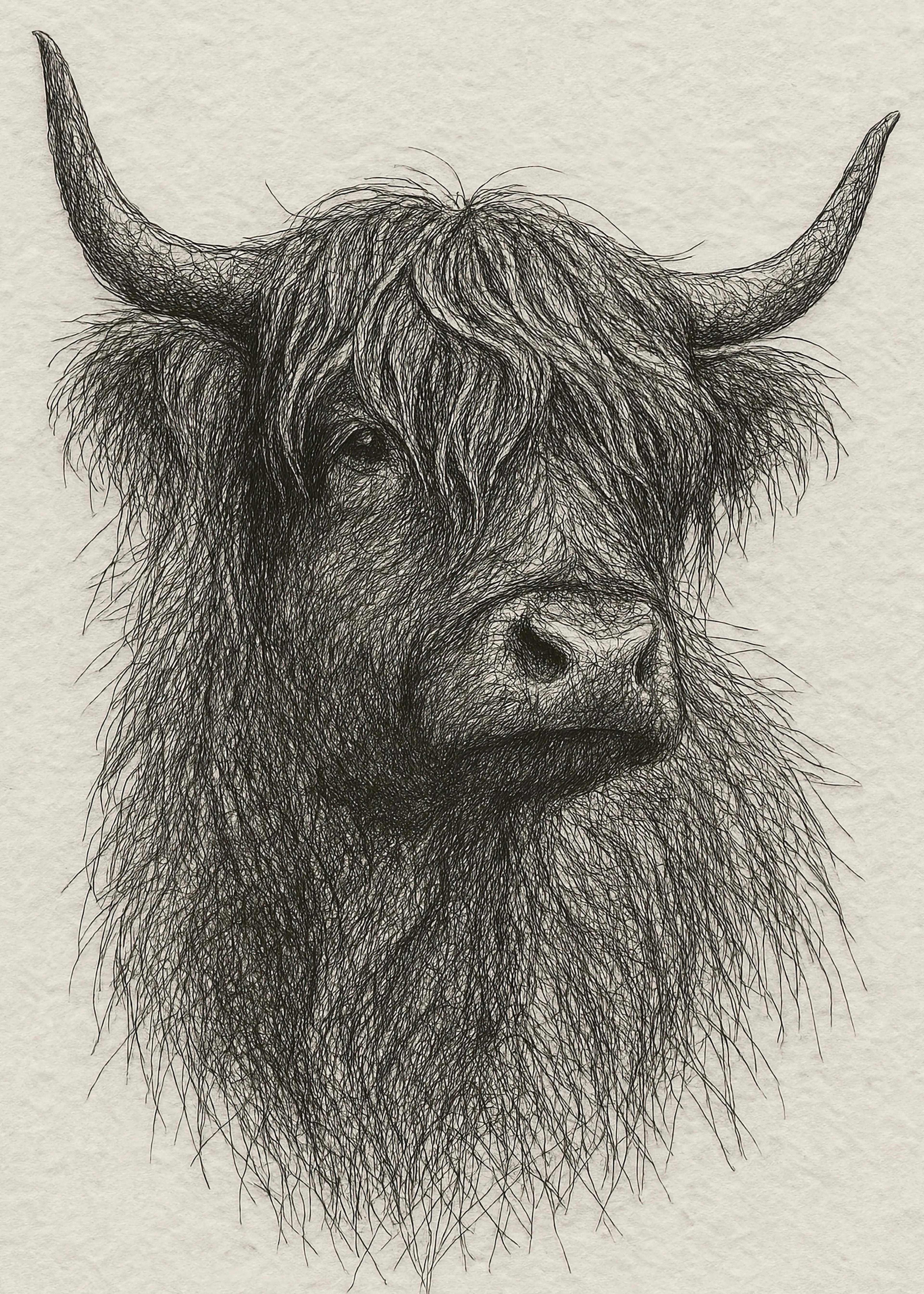 Gray Highland Cow Poster 0