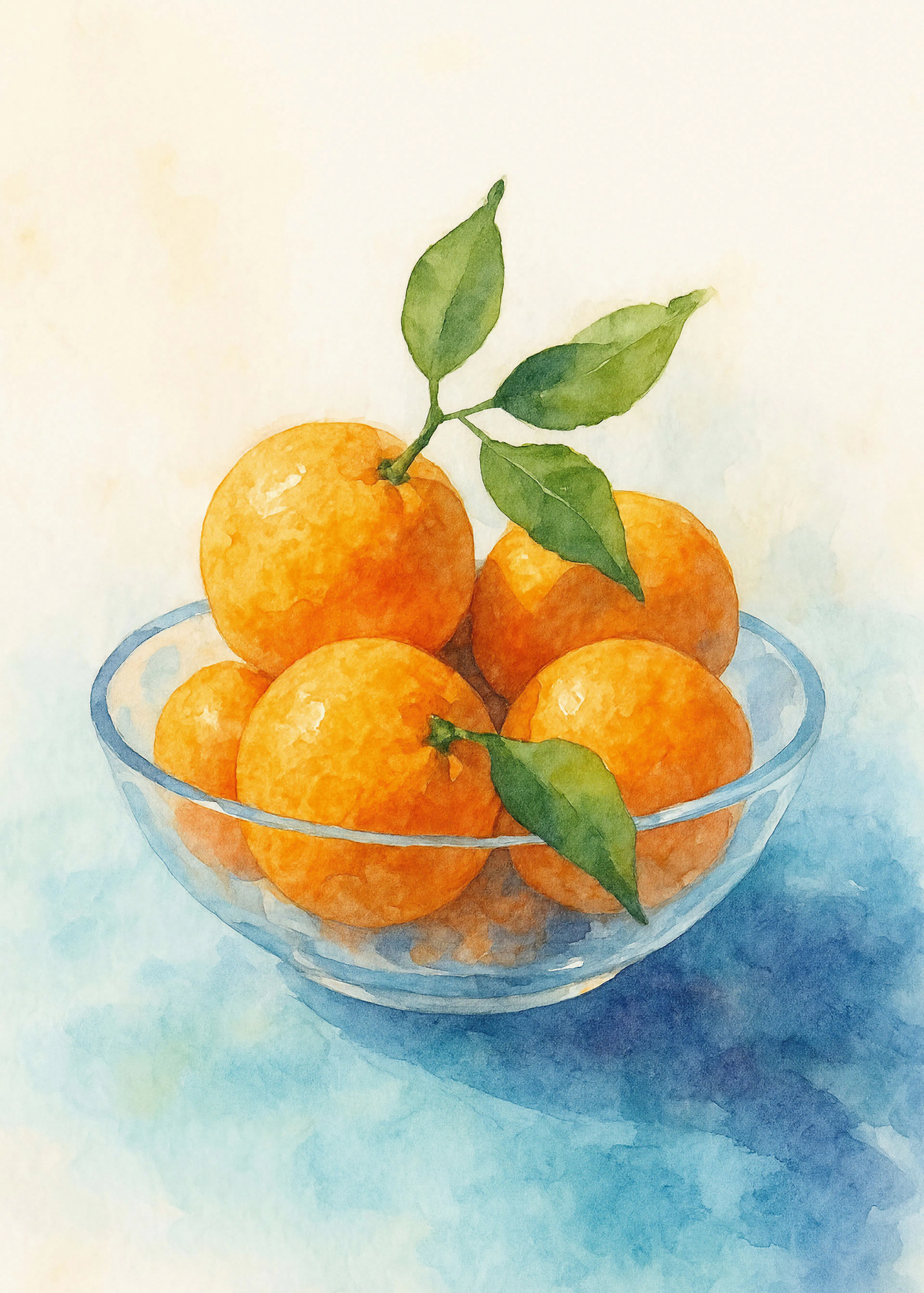 Blue Fresh Oranges Poster 0