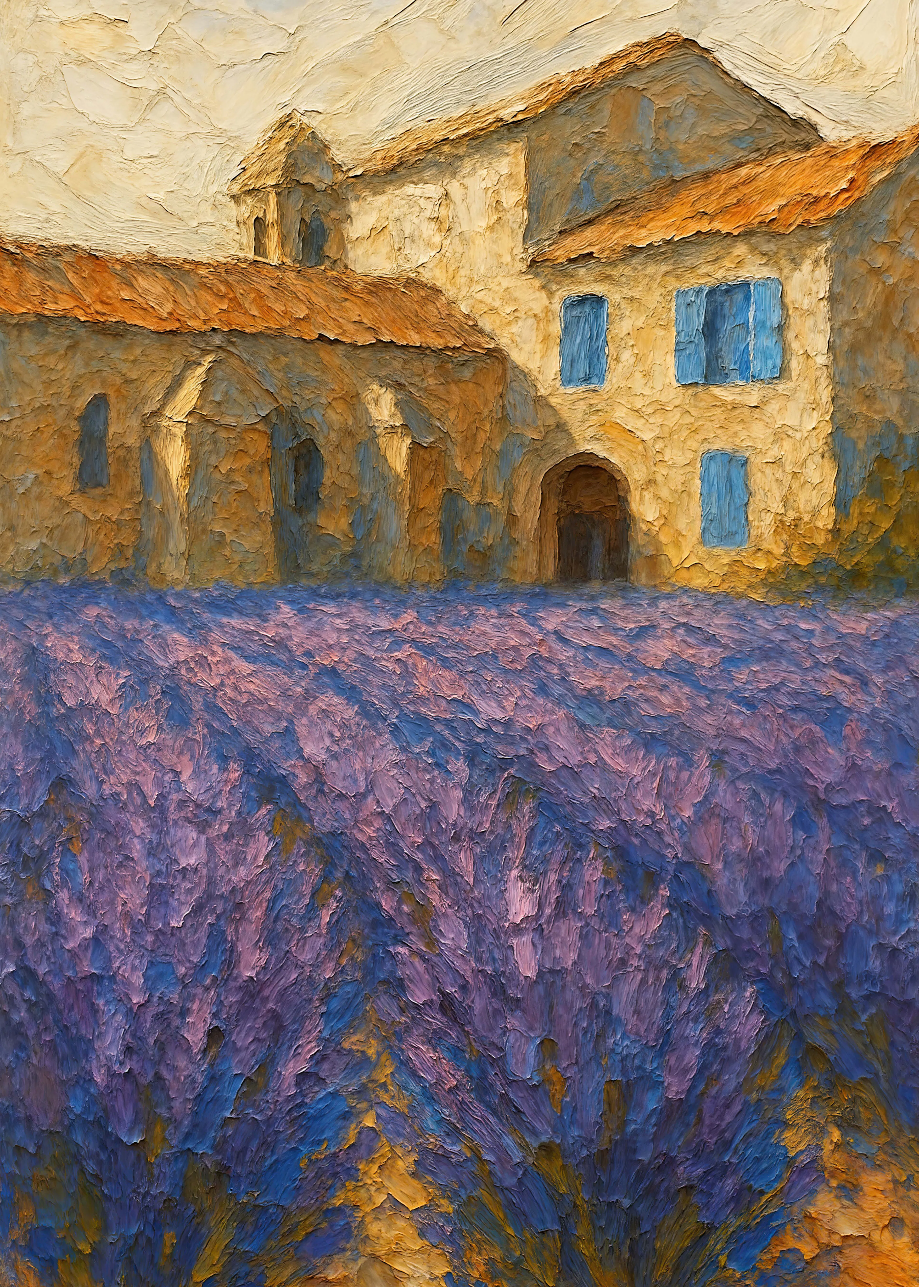 Campos de Lavanda Púrpura Póster 0