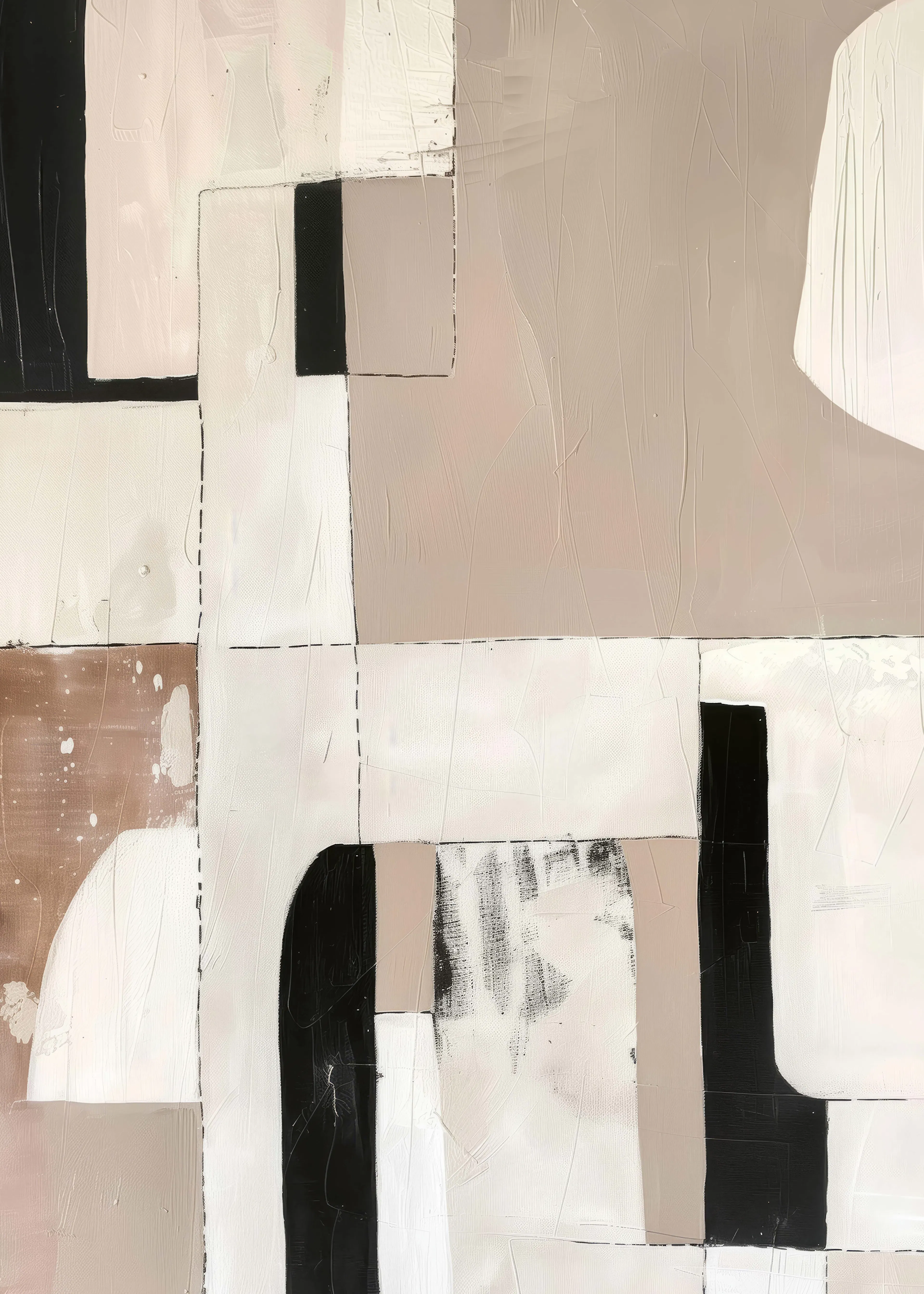 Beige Modern Abstraction Poster 0