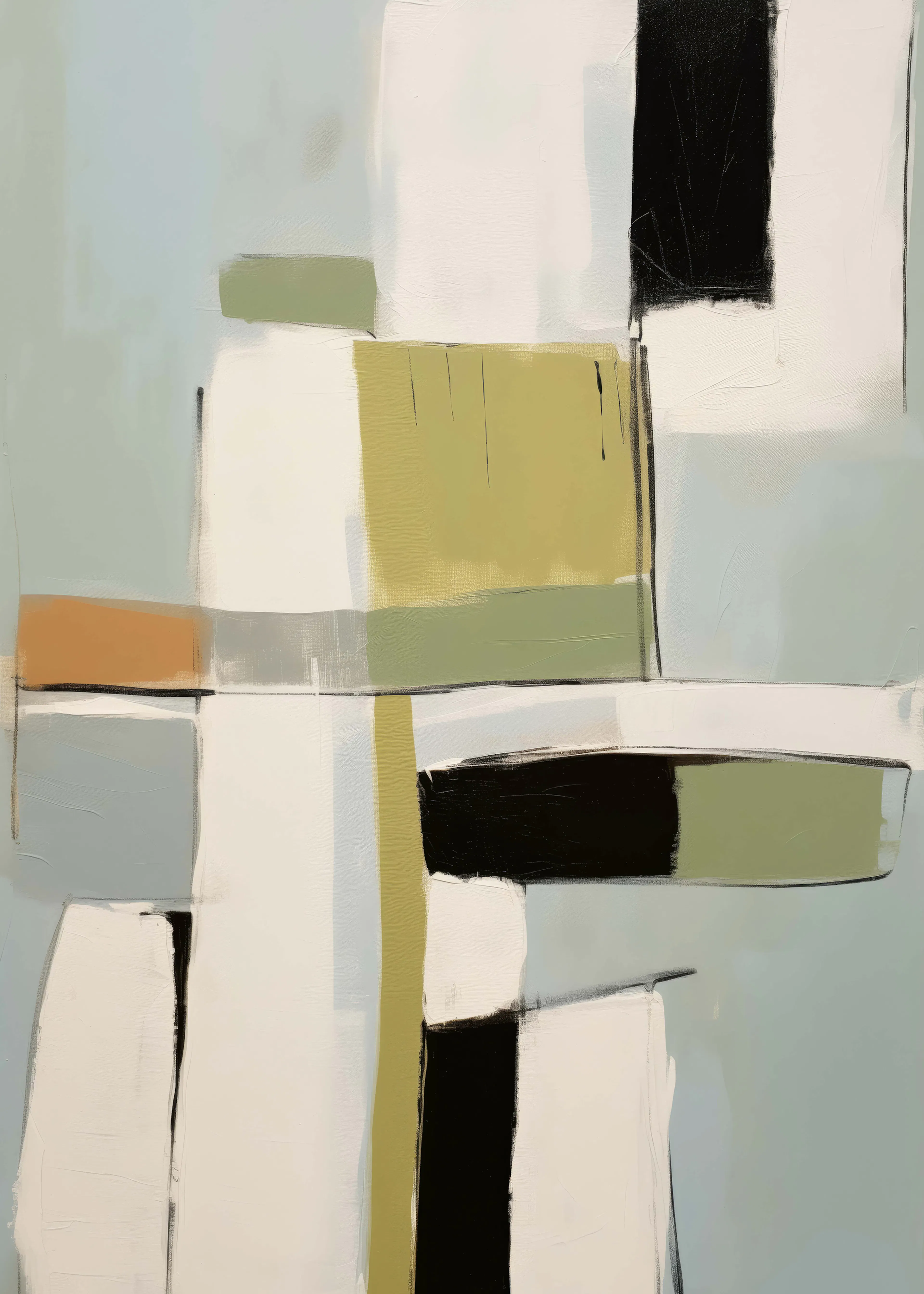 Soft Green Abstract Serenity Poster 0