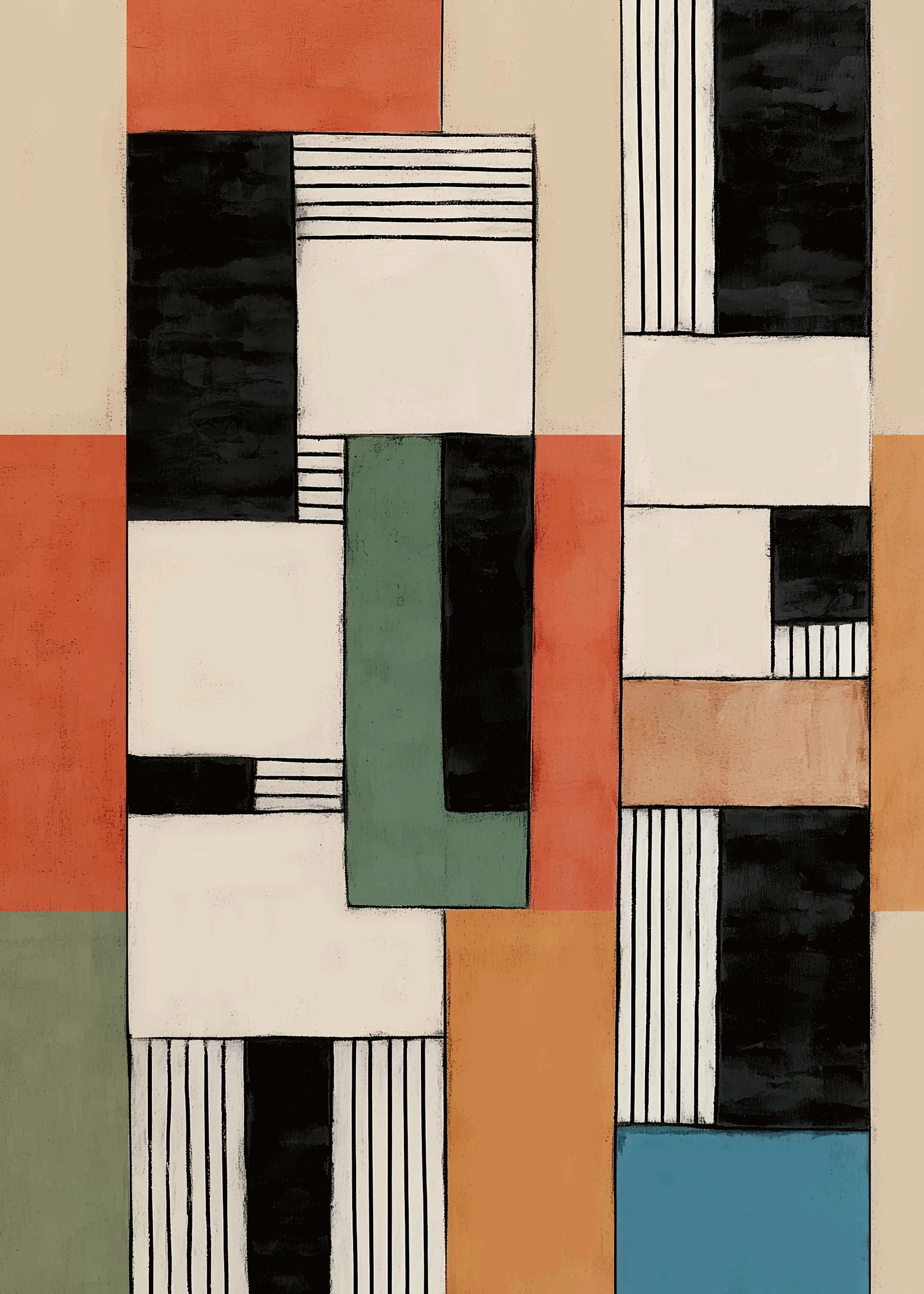 Orange Modern Geometric Poster 0