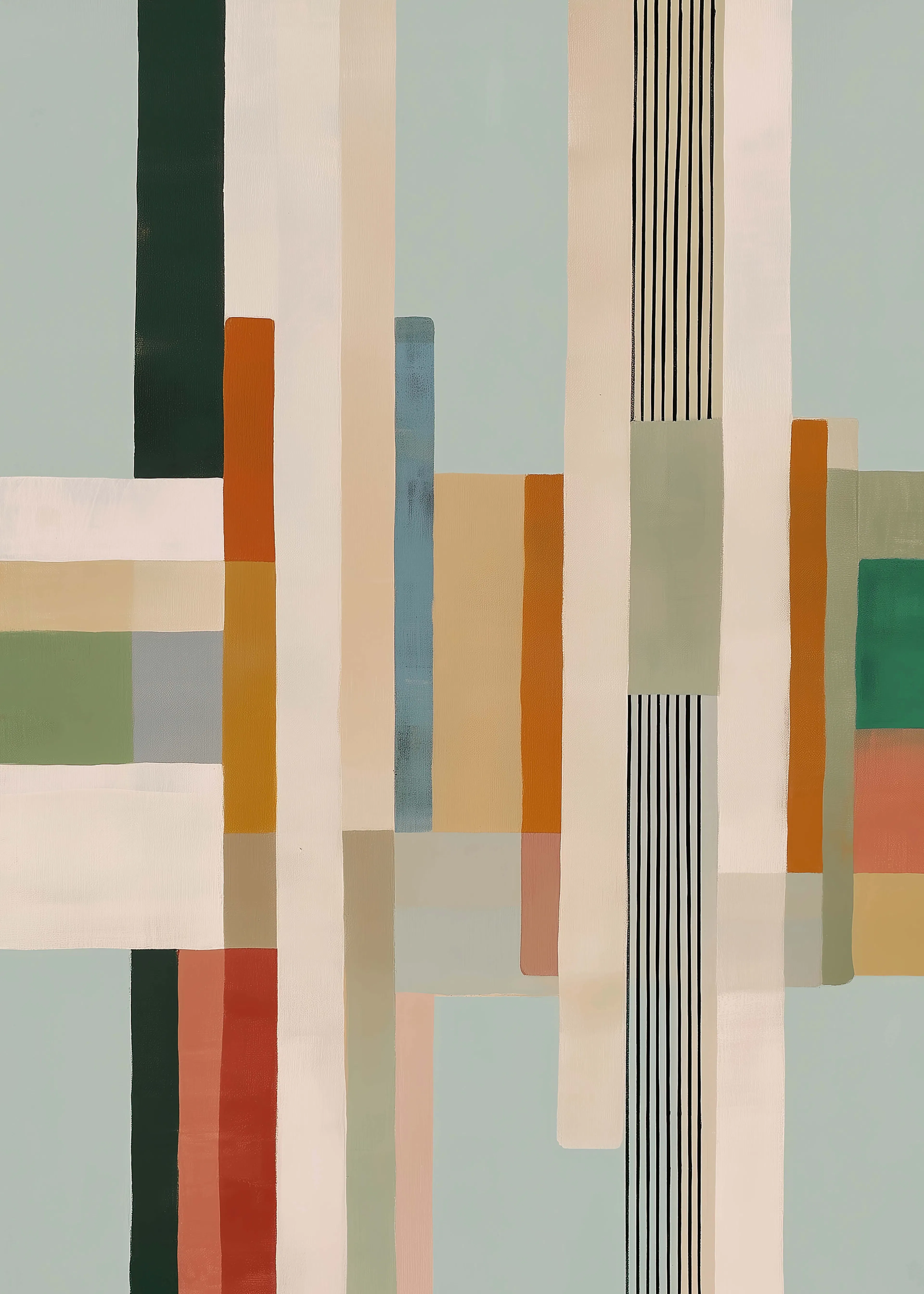 Teal Modern Lines Poster 0