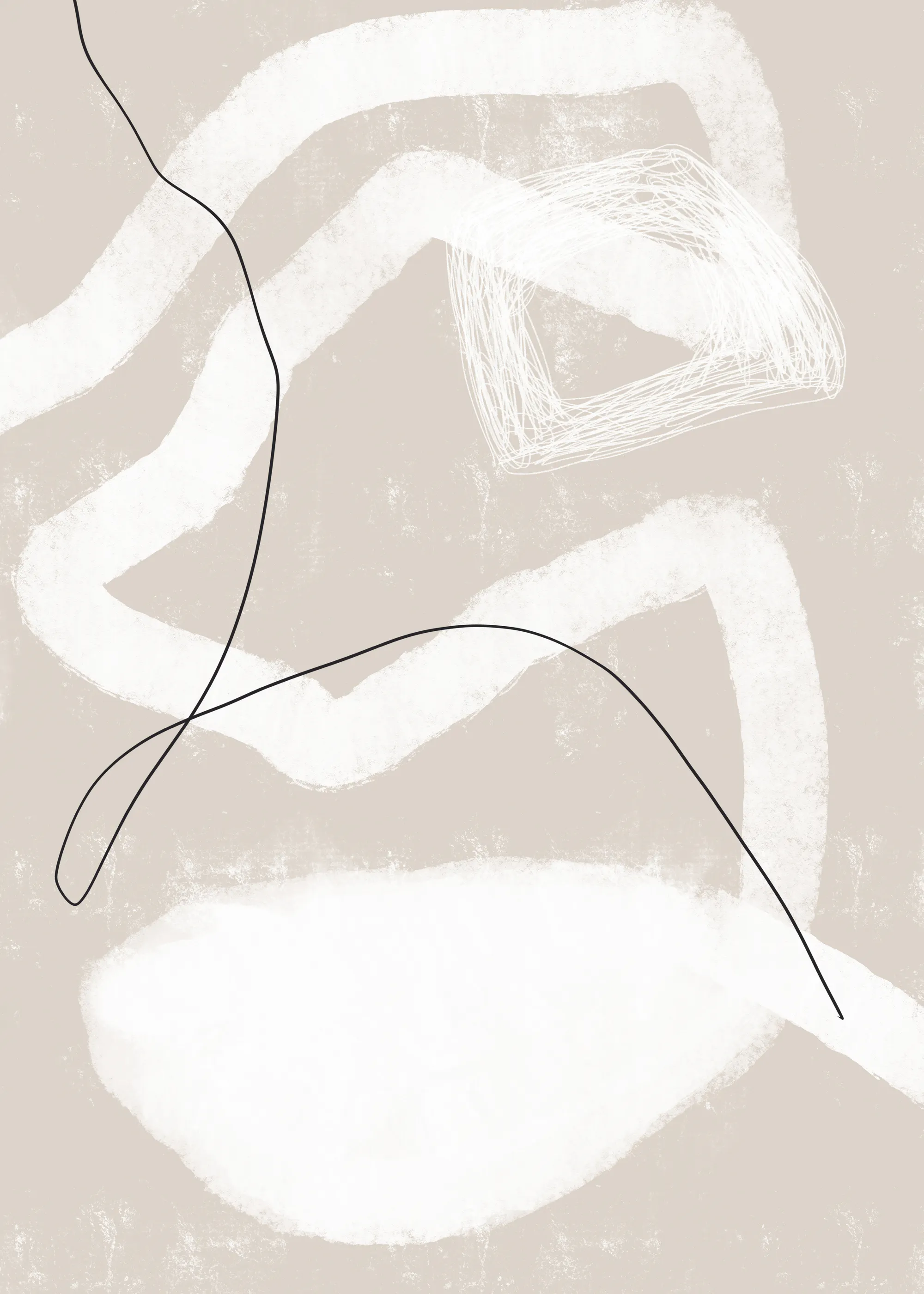 Sérénité Abstraite Taupe Poster 0