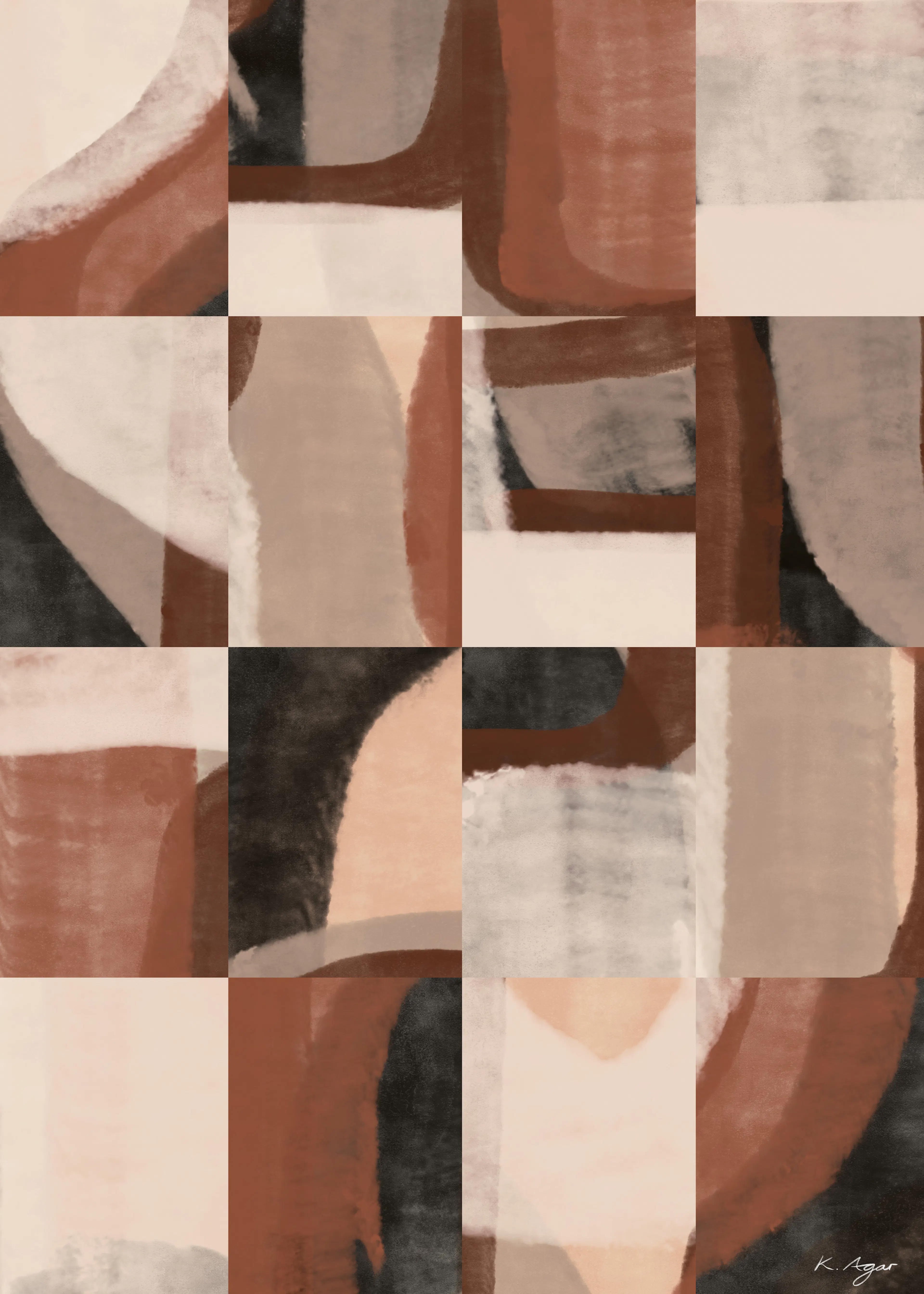 Abstracto en Tonos Tierra Póster 0