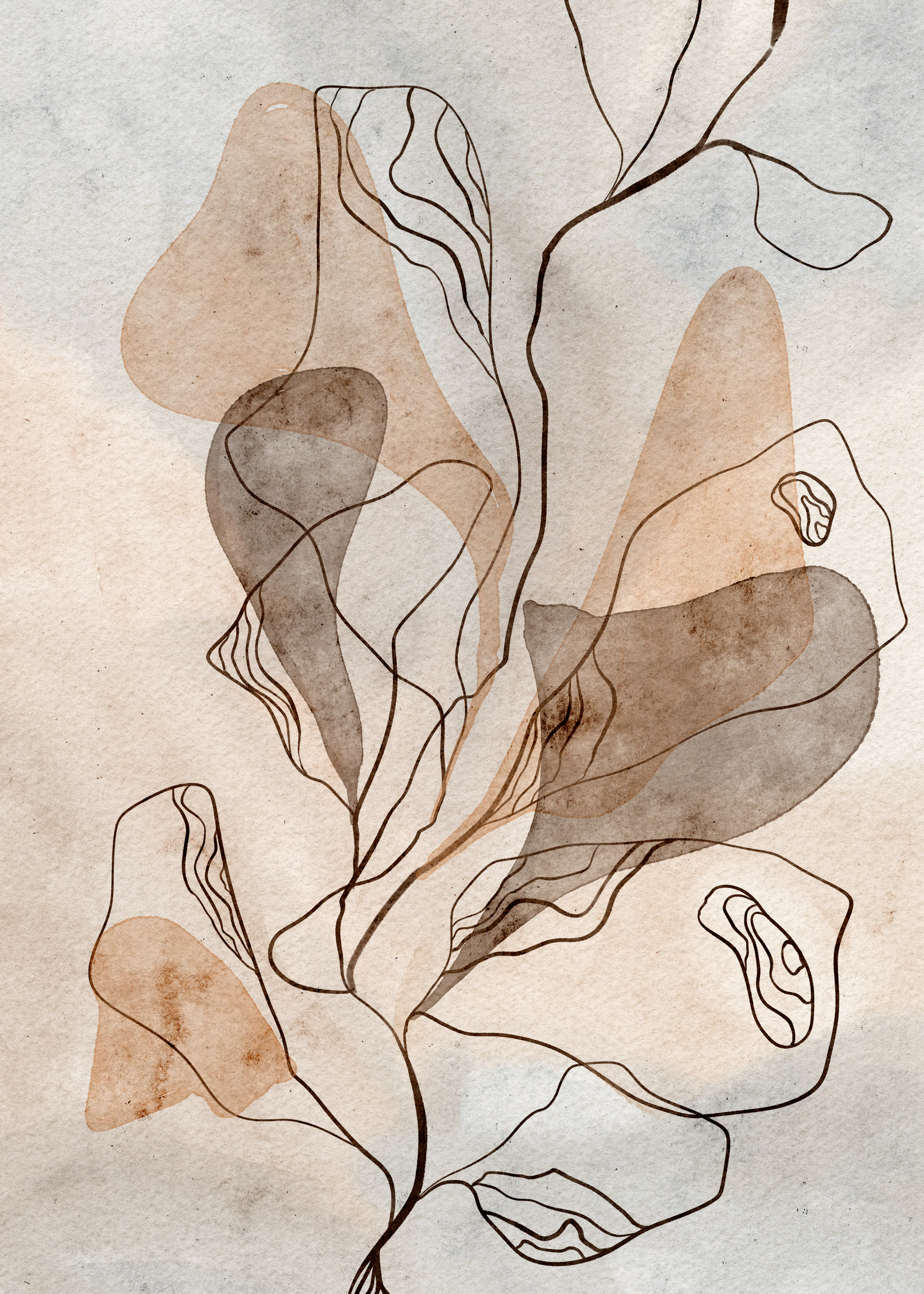Earthy Line Art Poster 0