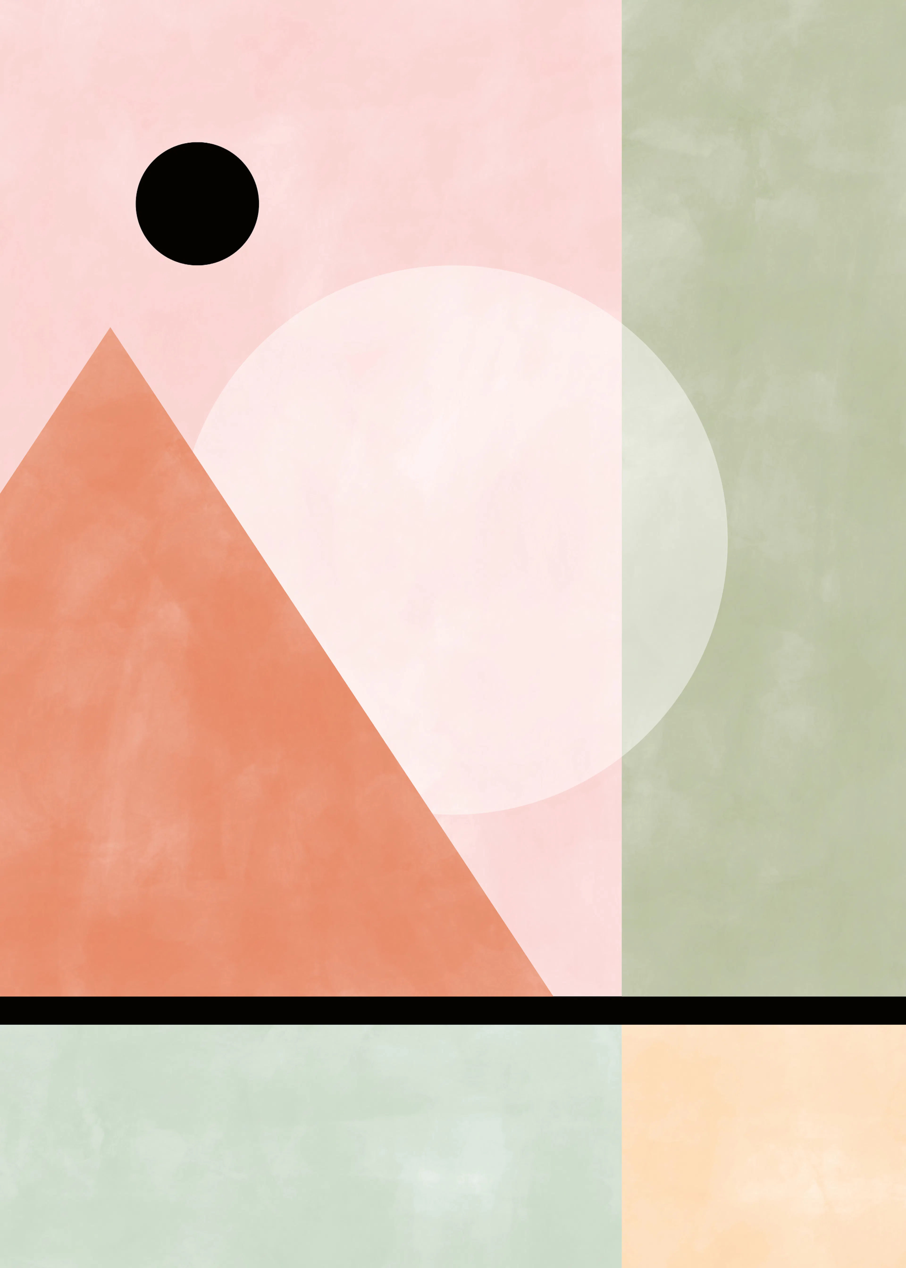 Peach Geometric Balance Poster 0