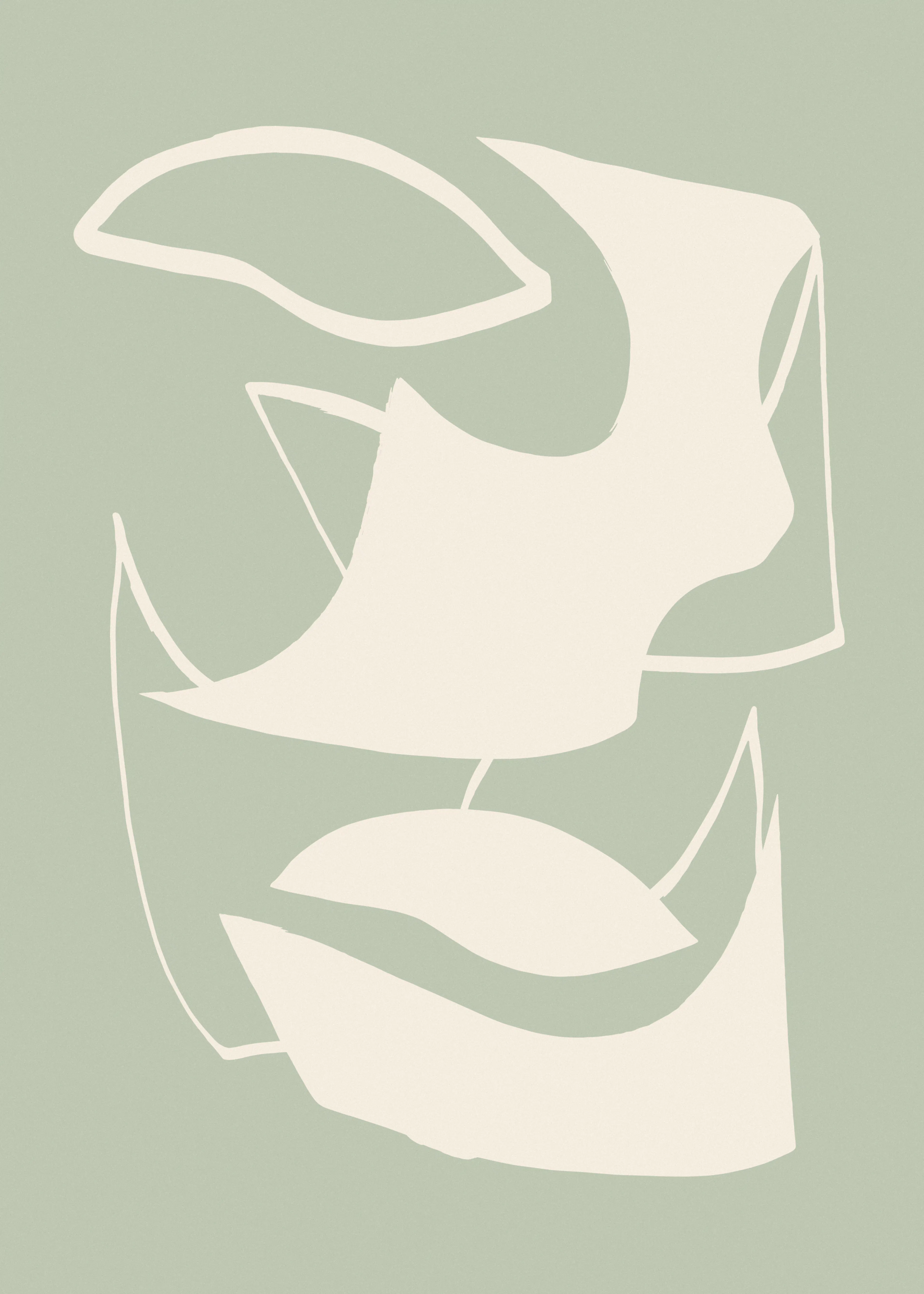 Sage Abstract Faces Poster 0