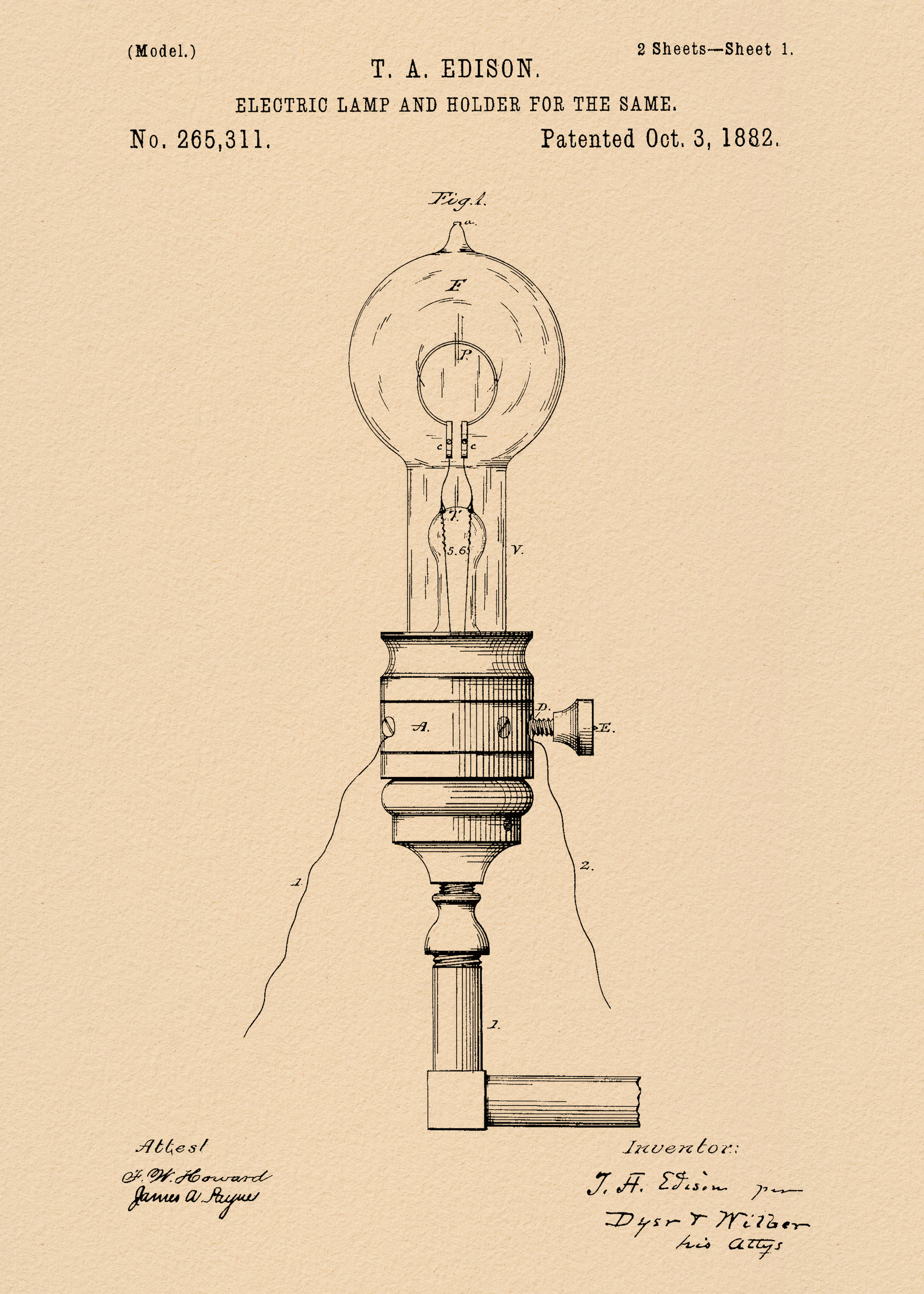 Invención de la Luz Eléctrica Póster 0