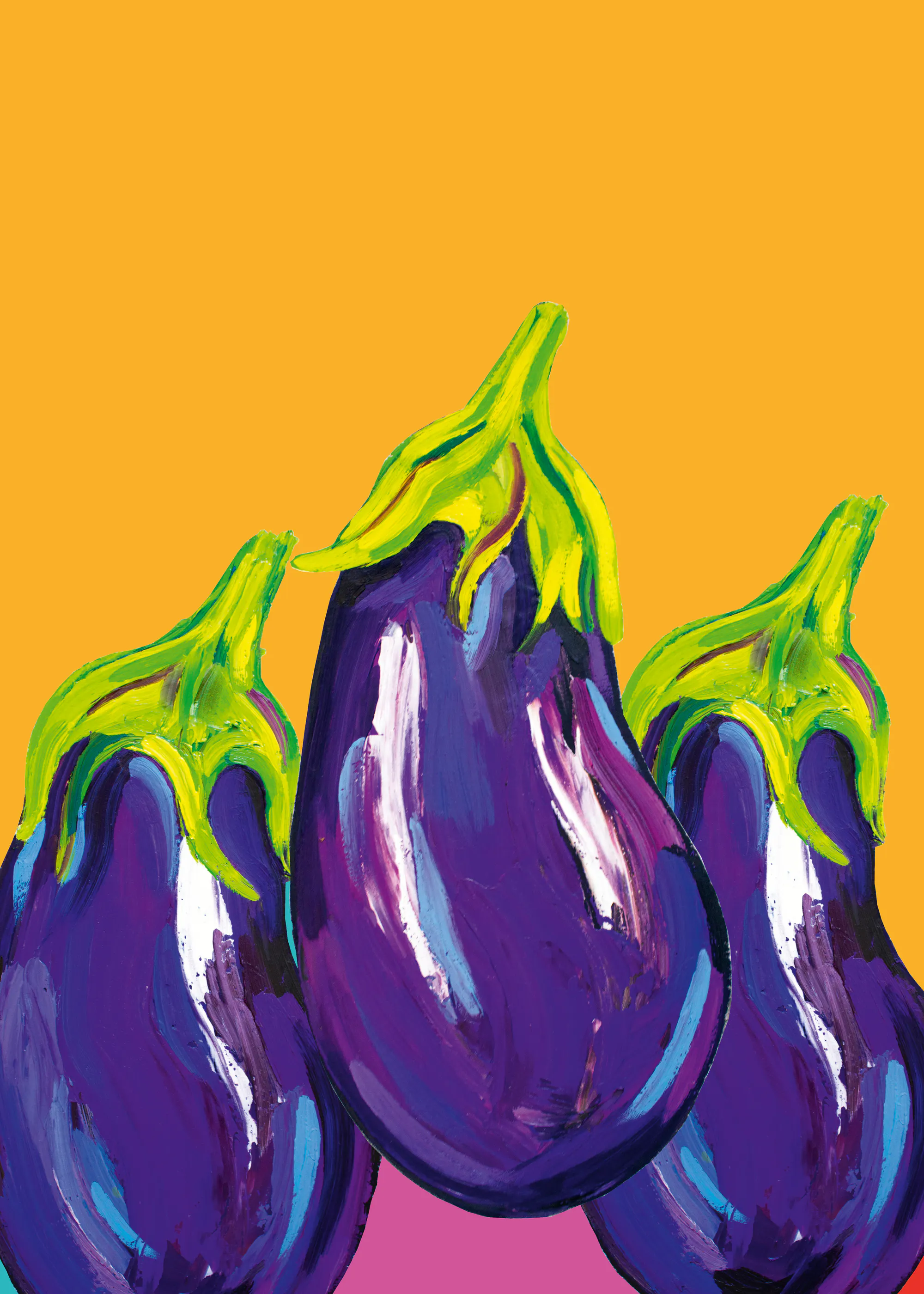 Orange Vibrant Eggplants Poster 0