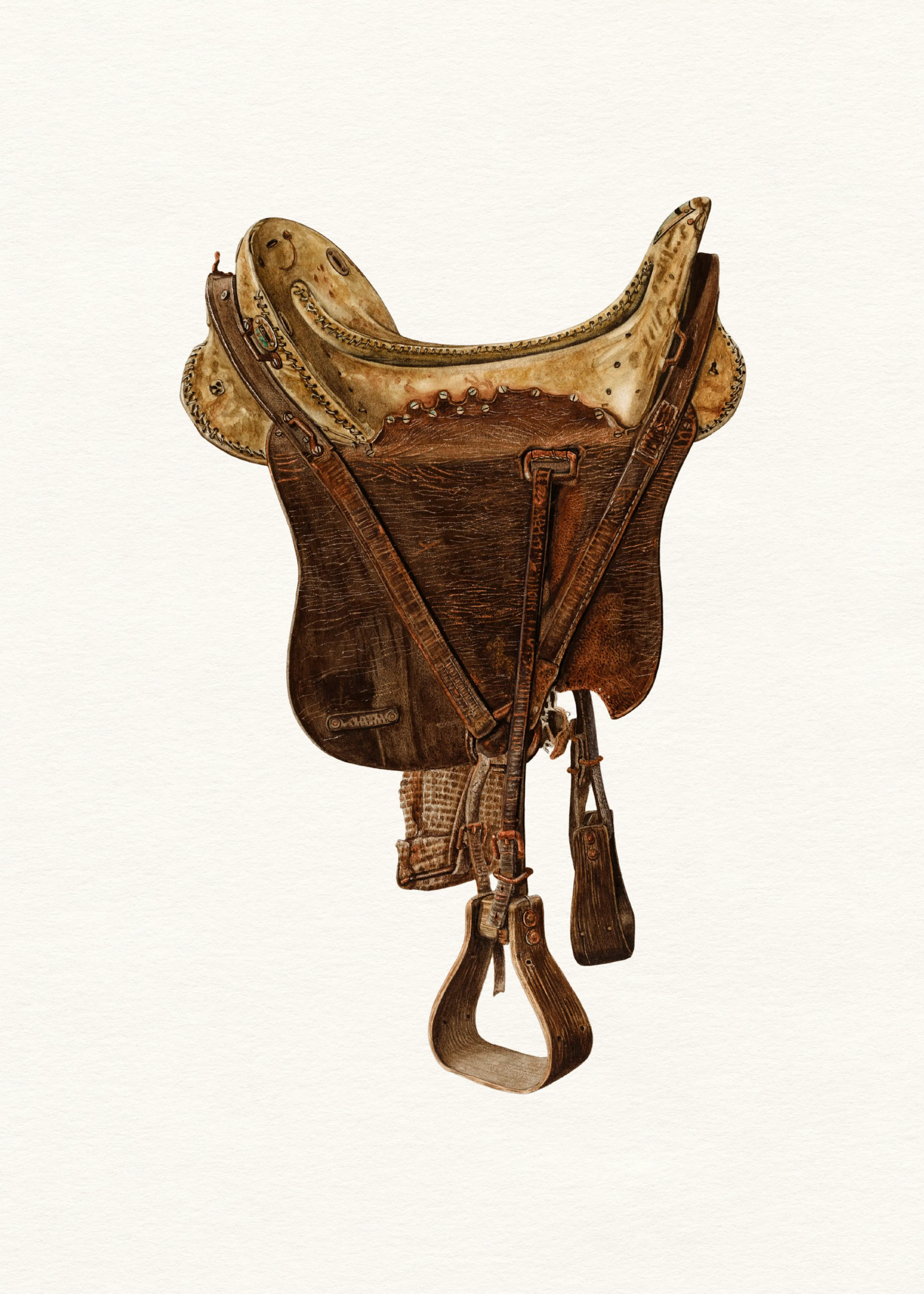 Vintage Leather Saddle Poster 0