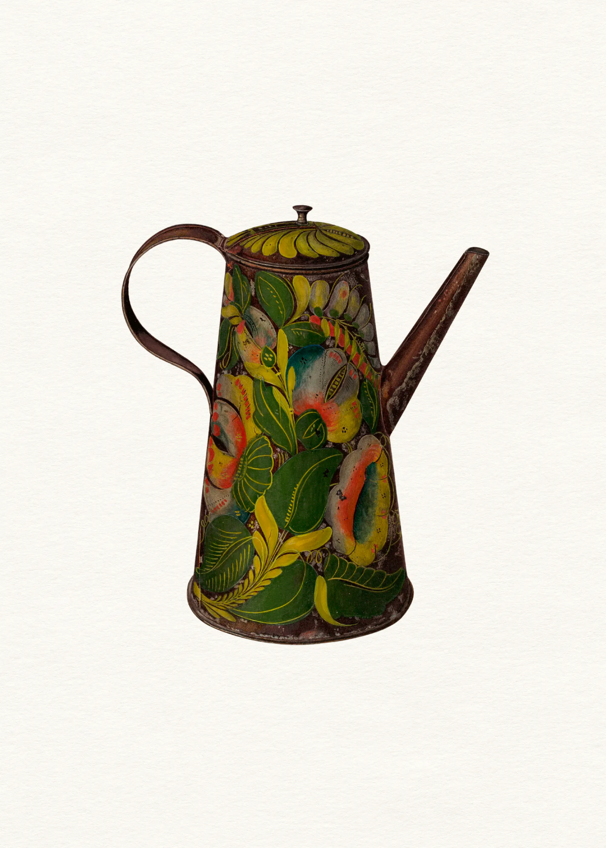 Vintage Floral Teekanne Poster 0